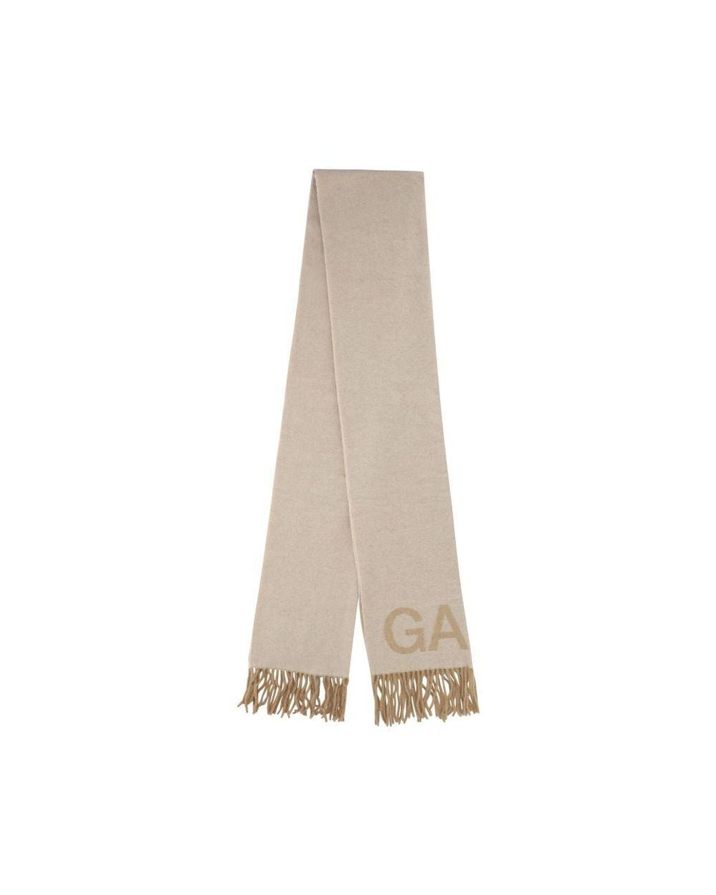 Ganni Natural Wool Oves Aries Foulard