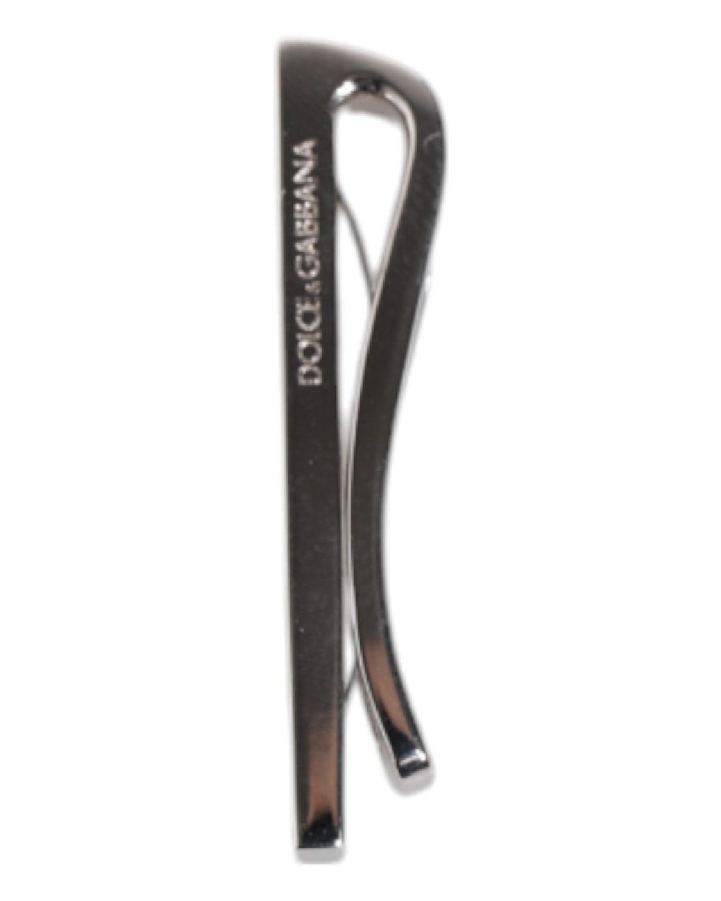 Dolce & Gabbana Metallic Tone Brass Logo Branded Tie Clip Bar for men