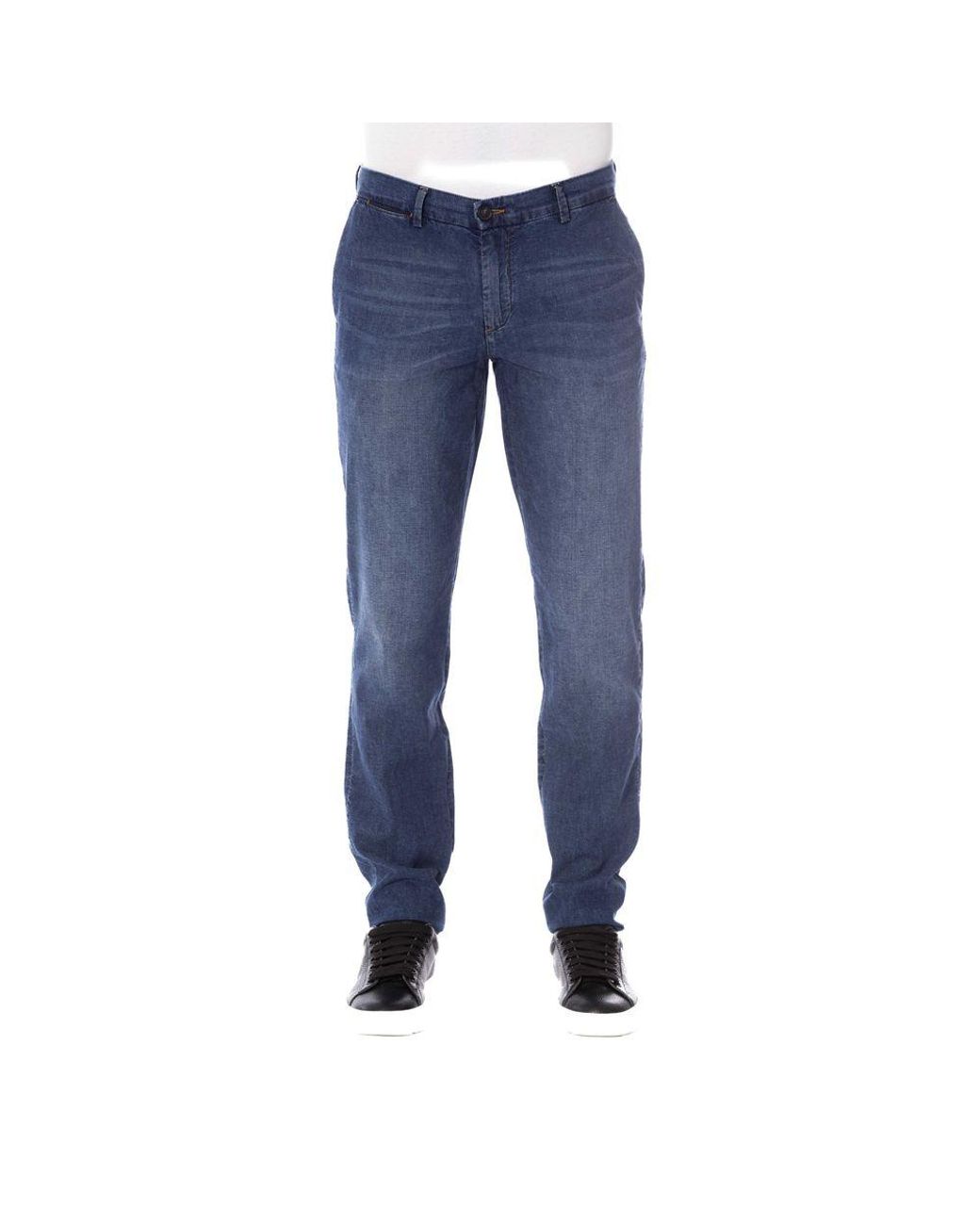 Trussardi Blue Sleek Cotton Denim With Classic Fixings for men
