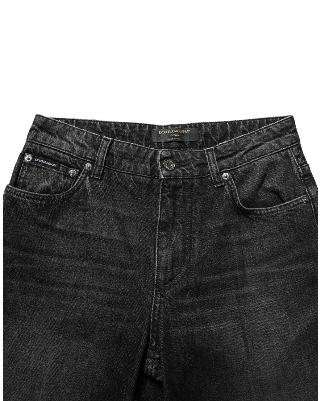 Dolce & Gabbana Black Cotton Stretch Straight Denim Jeans