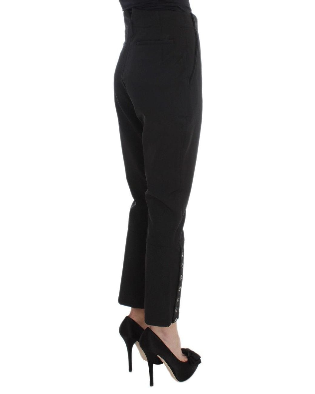 Ermanno Scervino Black Trousers Button Detail