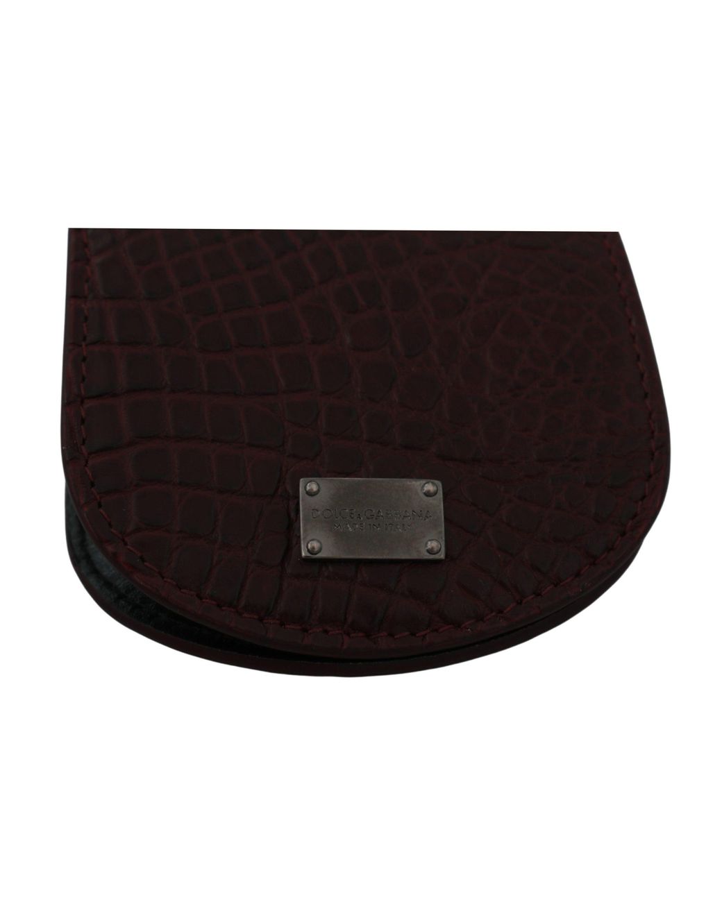 Dolce & Gabbana Brown Refined Caimano Leather Coin Case for men