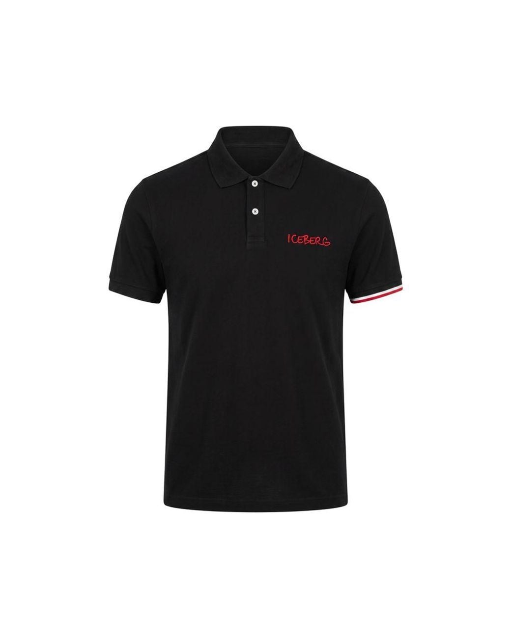 Iceberg Black Cotton Polo Shirt for men