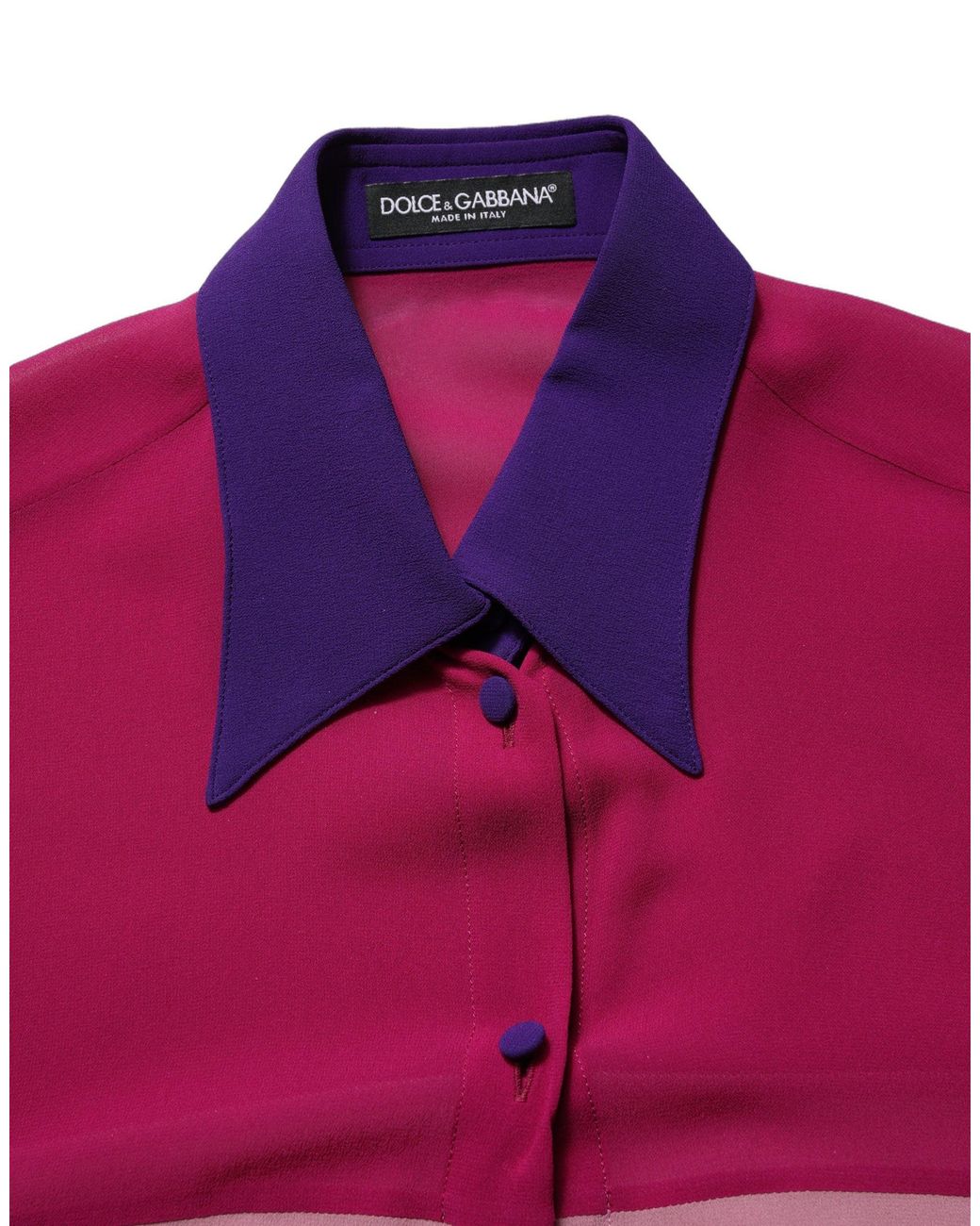 Dolce & Gabbana Purple Multicolor Silk Patchwork Shirt Blouse Top