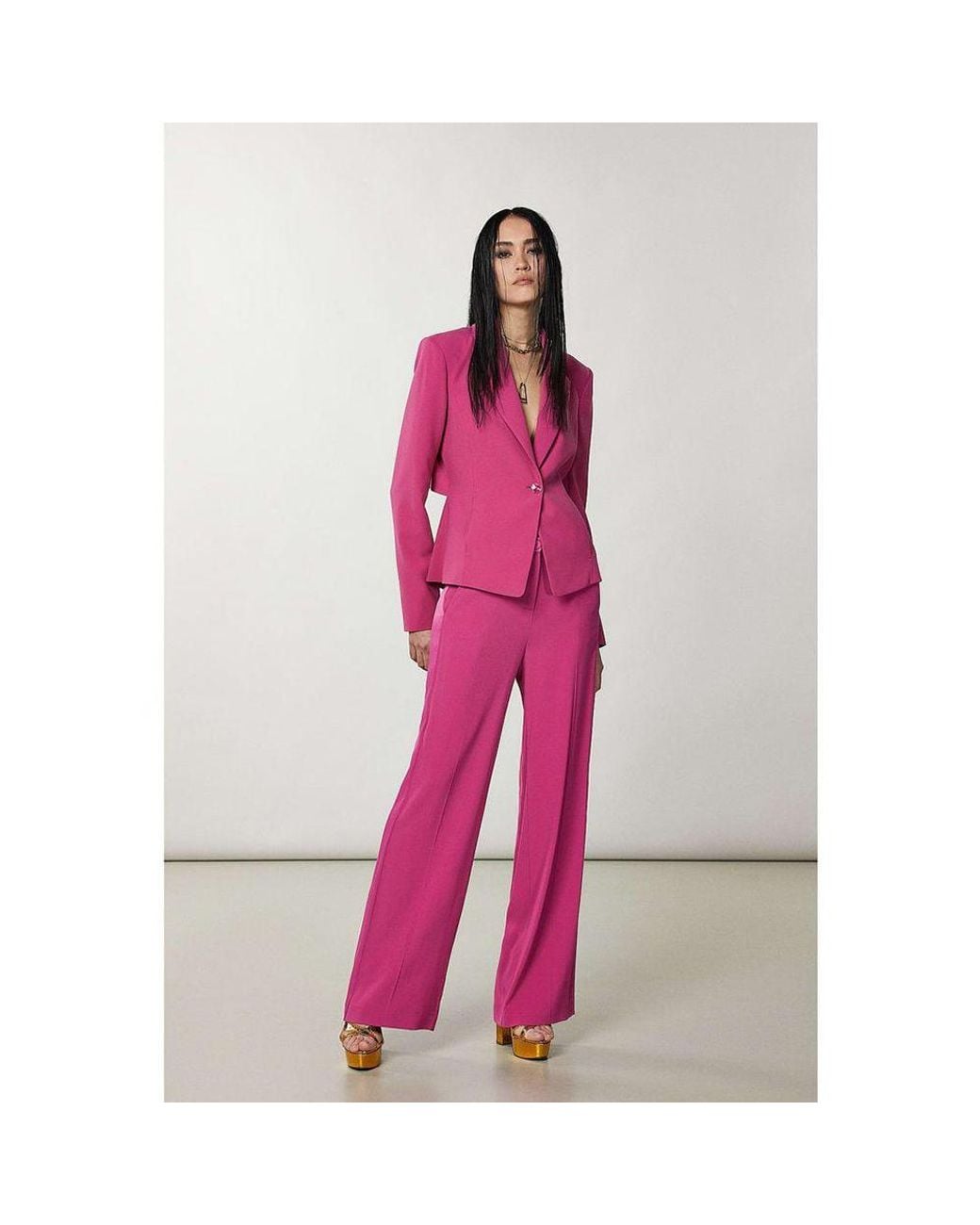 Patrizia Pepe Pink Yellow Polyester Blazer