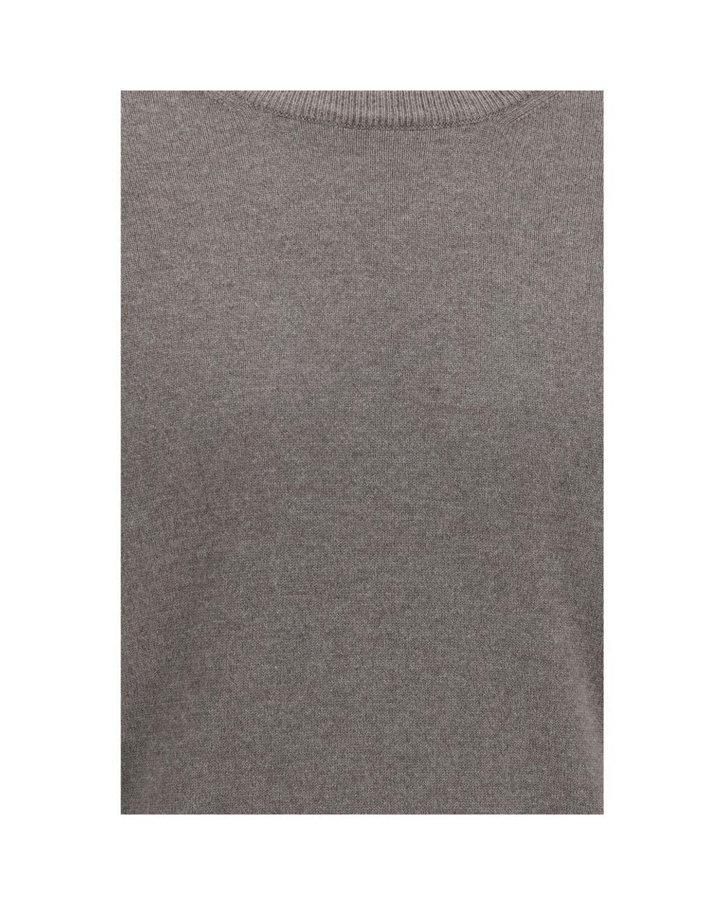 Brunello Cucinelli Gray Cashmere Sweater for men