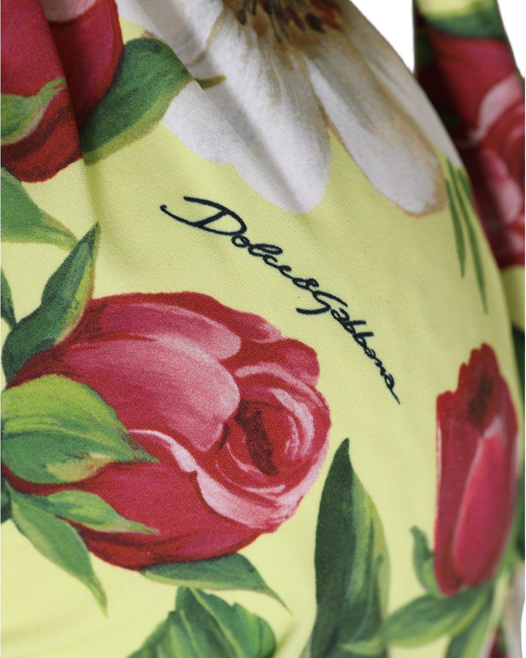 Dolce & Gabbana Green Floral Halter Nylon Beachwear Bikini Top Elastane