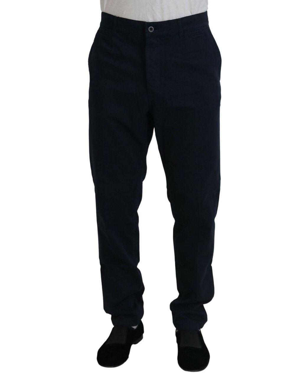 Dolce & Gabbana Black Cotton Dress Formal Pants for men