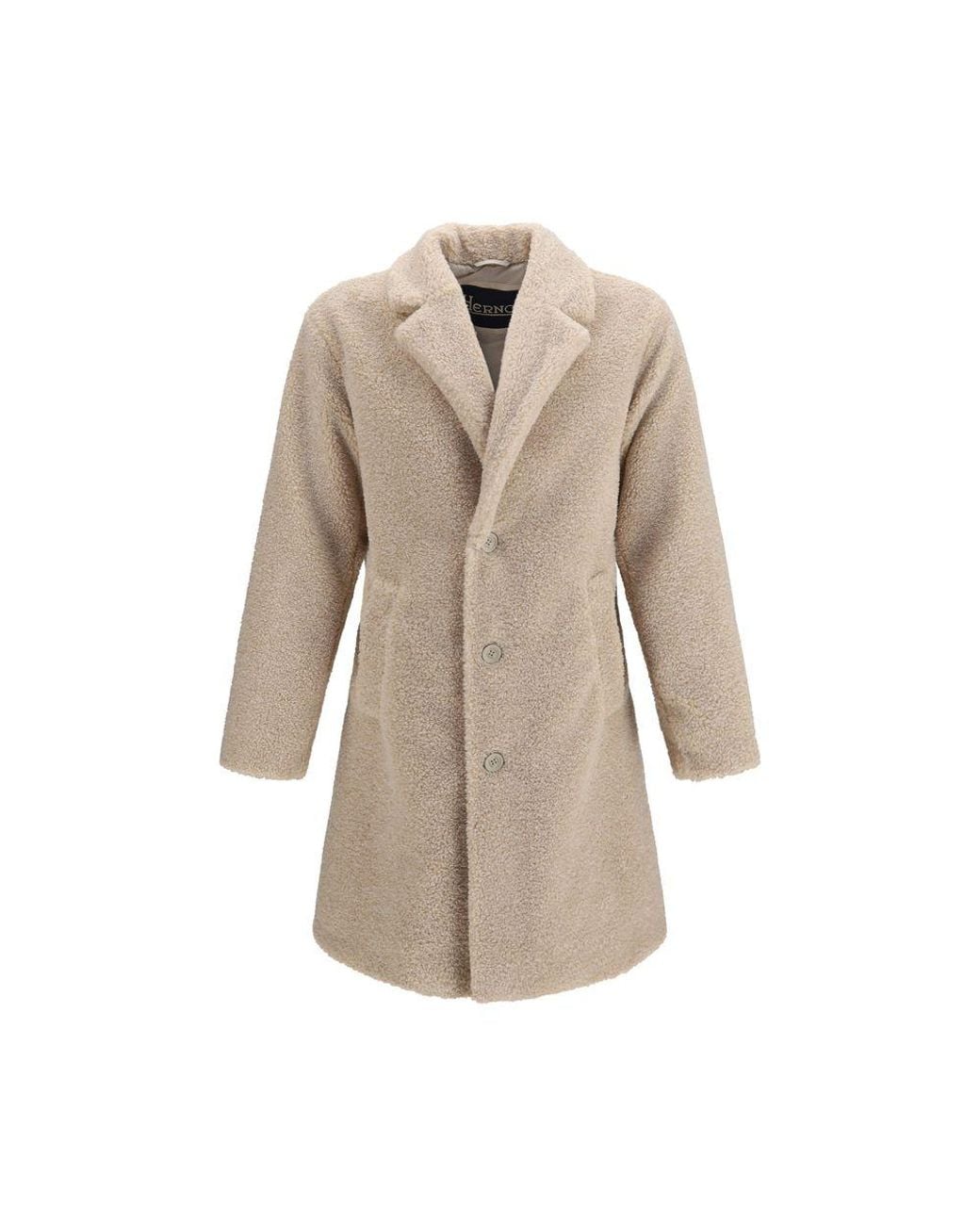 Herno Natural Beige Polyester Coat for men