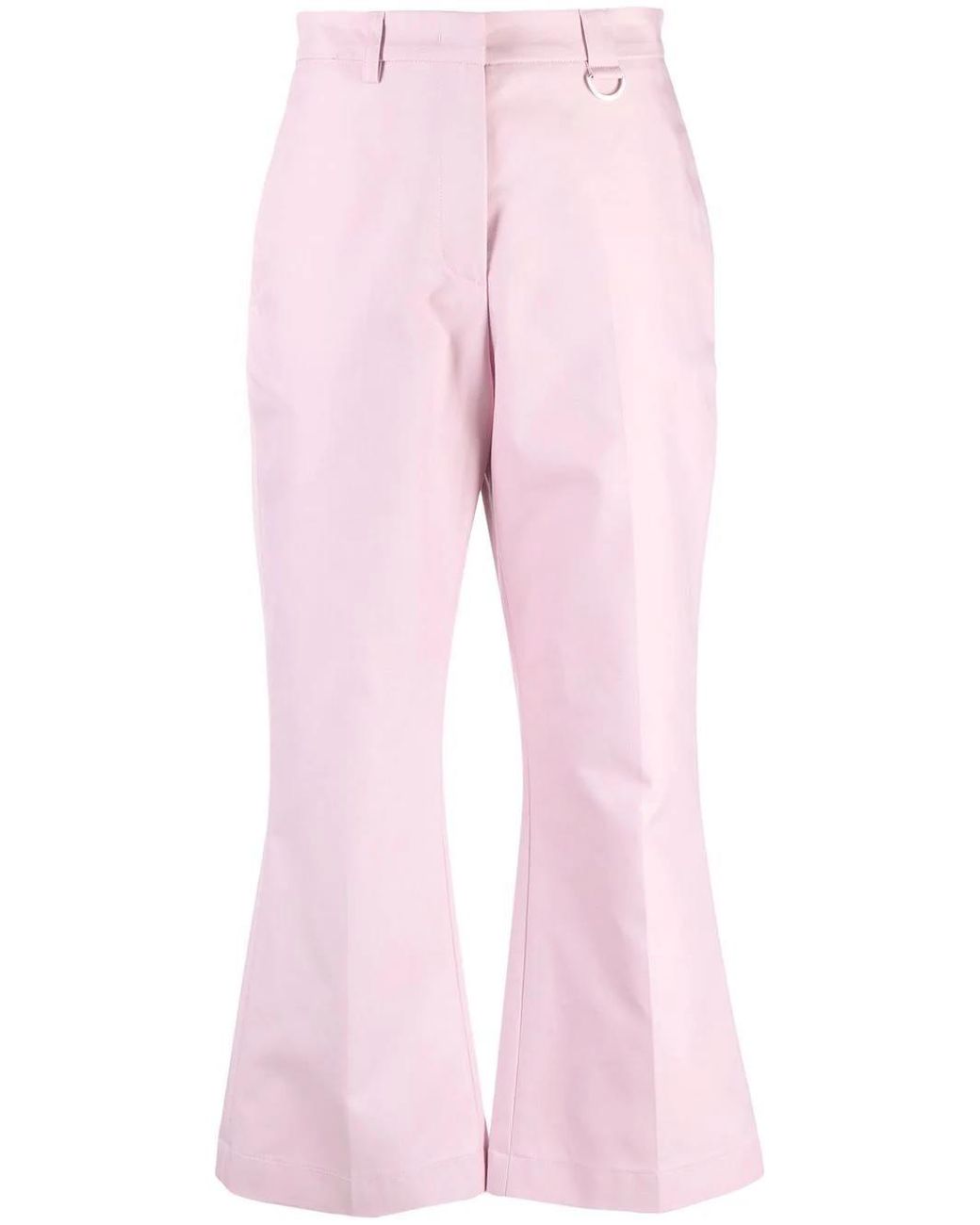 MSGM Pink Pressed-Crease Cotton Tailored Trousers