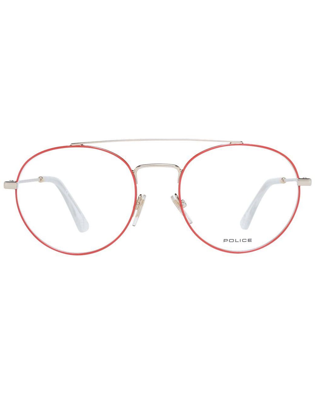 Police Metallic Red Metal & Plastic Glasses (frames) for men