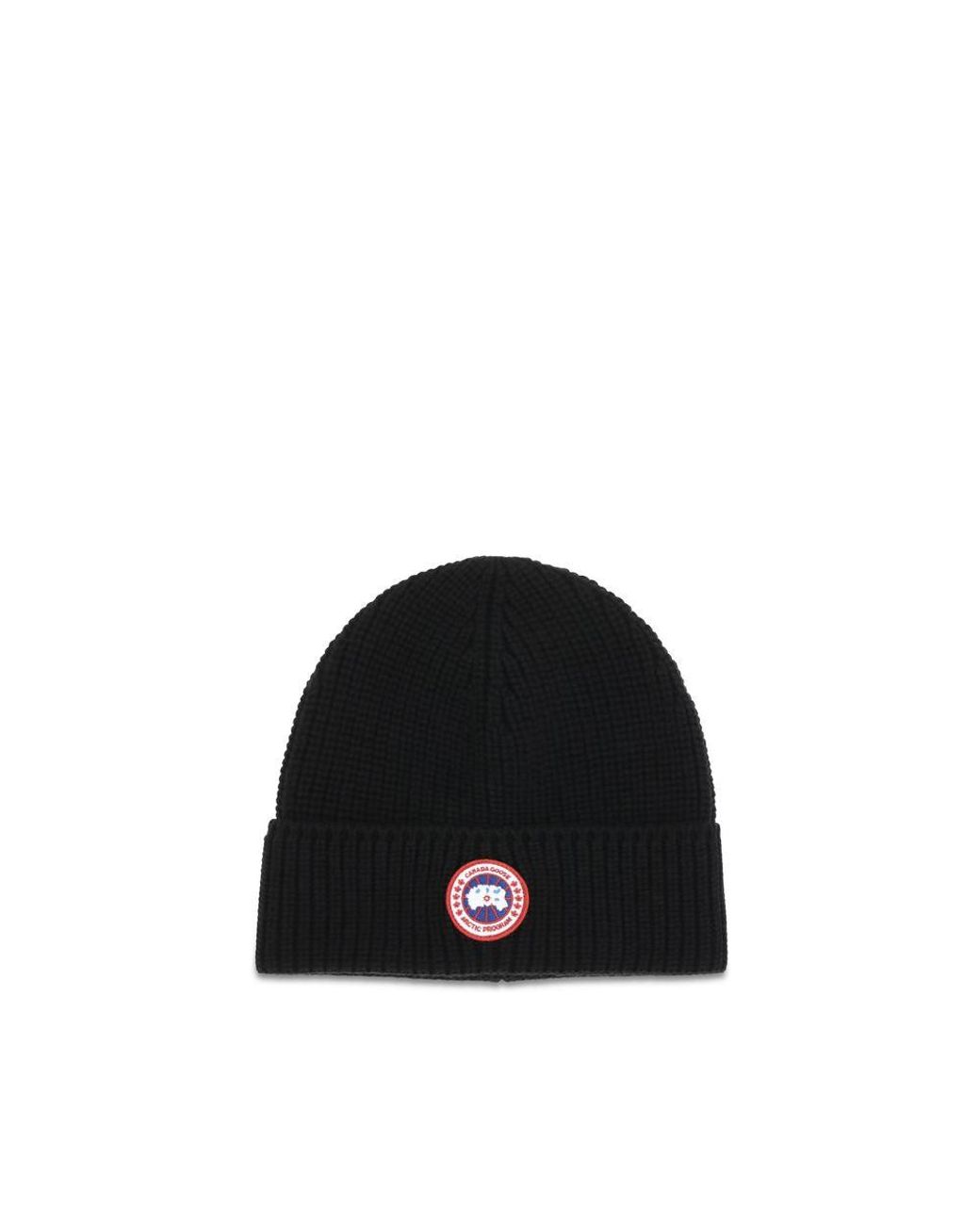 Canada Goose Black Wool Oves Aries Beanie for men