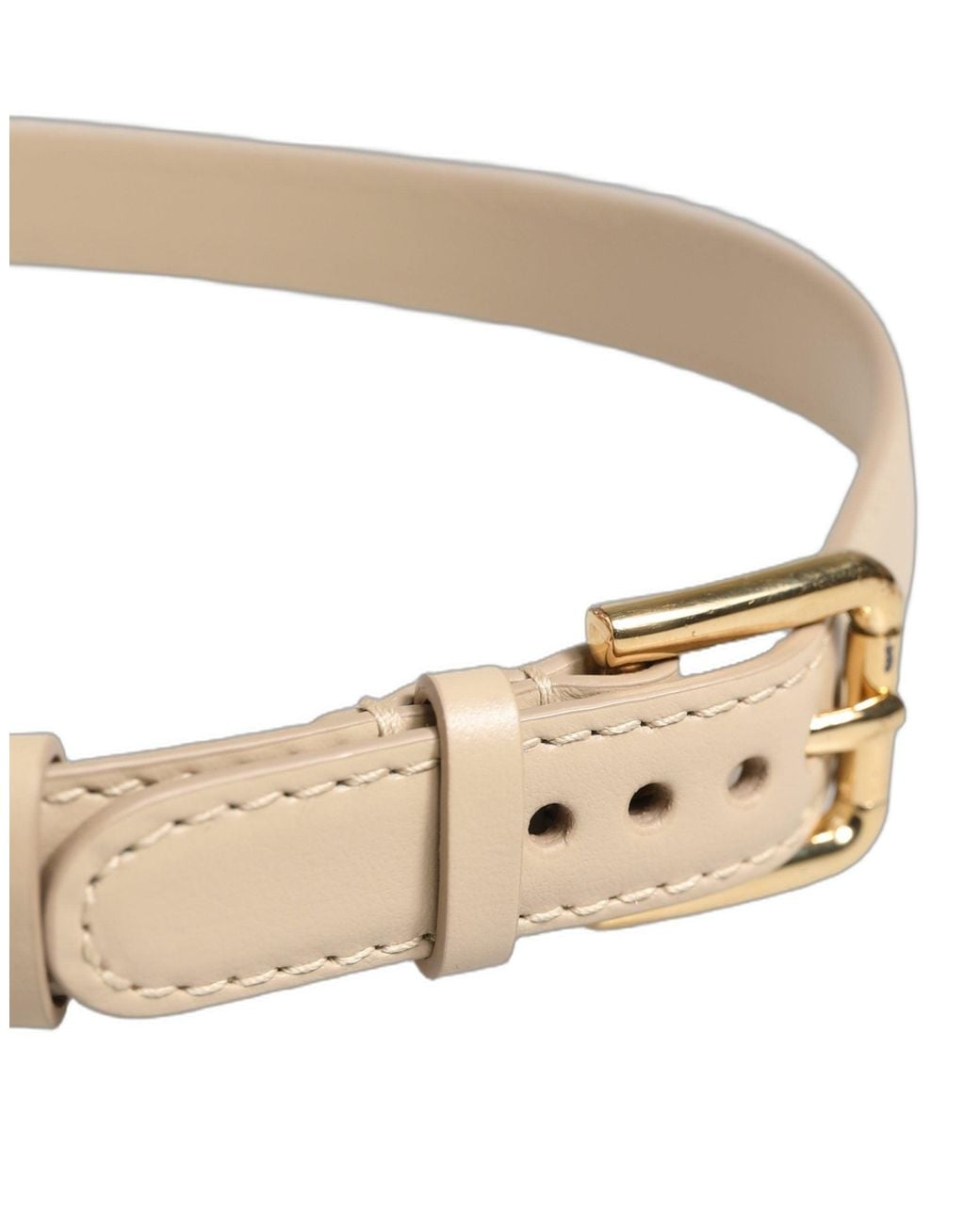 Dolce & Gabbana Natural Embossed Leather Buckle Belt Strap Bracelet