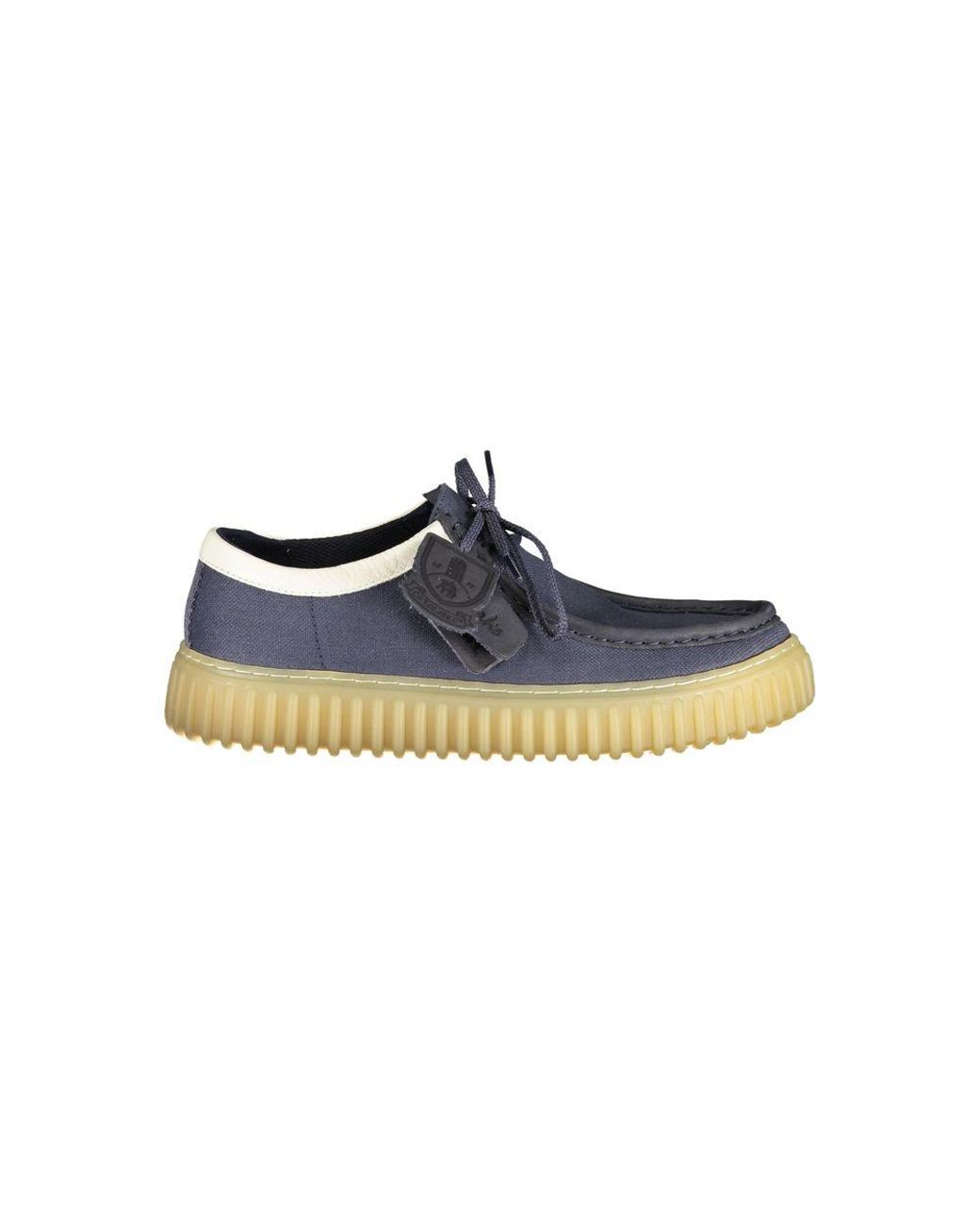 Clarks Blue Fabric Men's Shoe for men