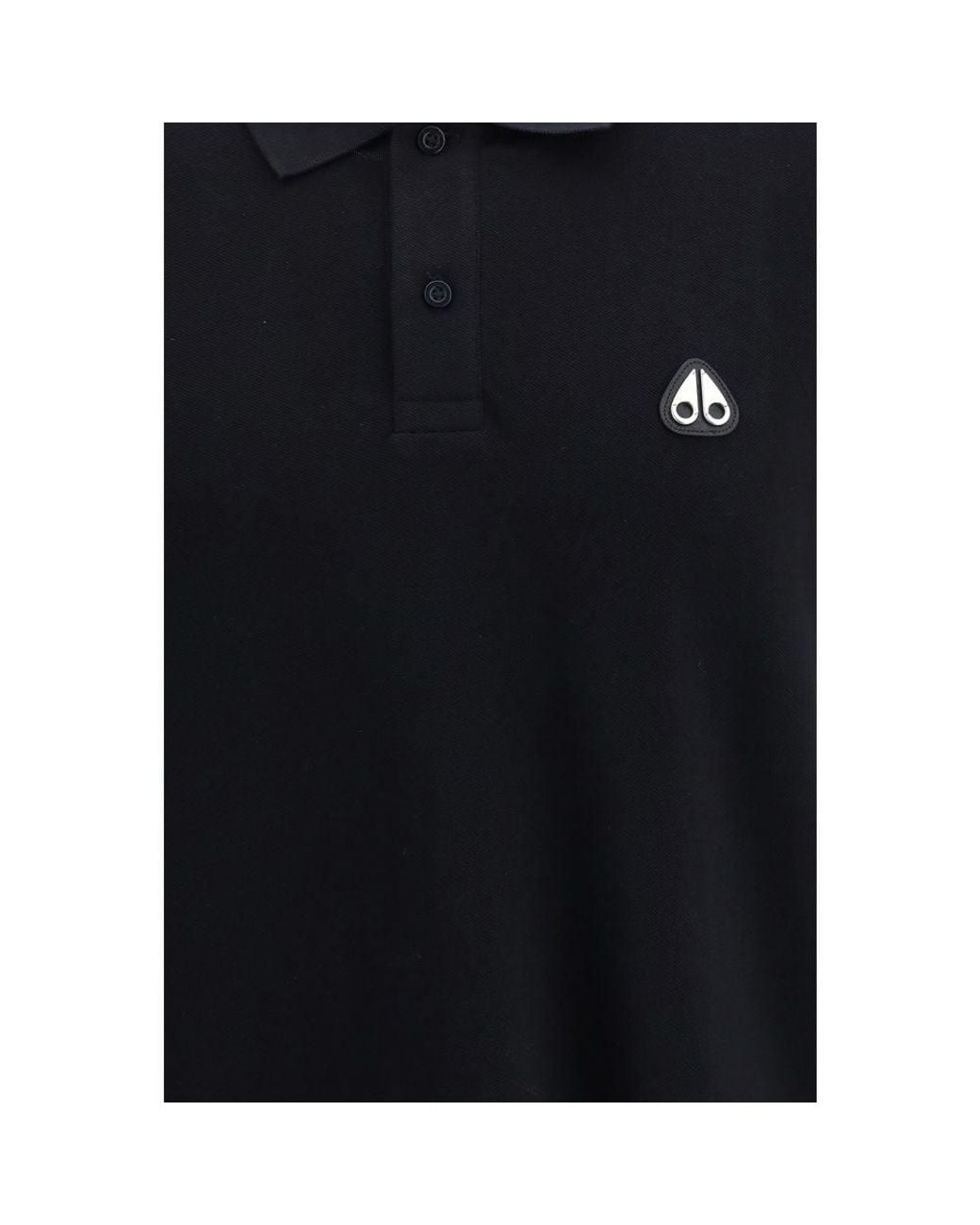 Moose Knuckles Black Cotton Polo Shirt for men