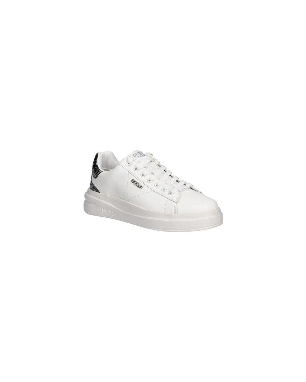 Guess White Silver Leather Sneakers