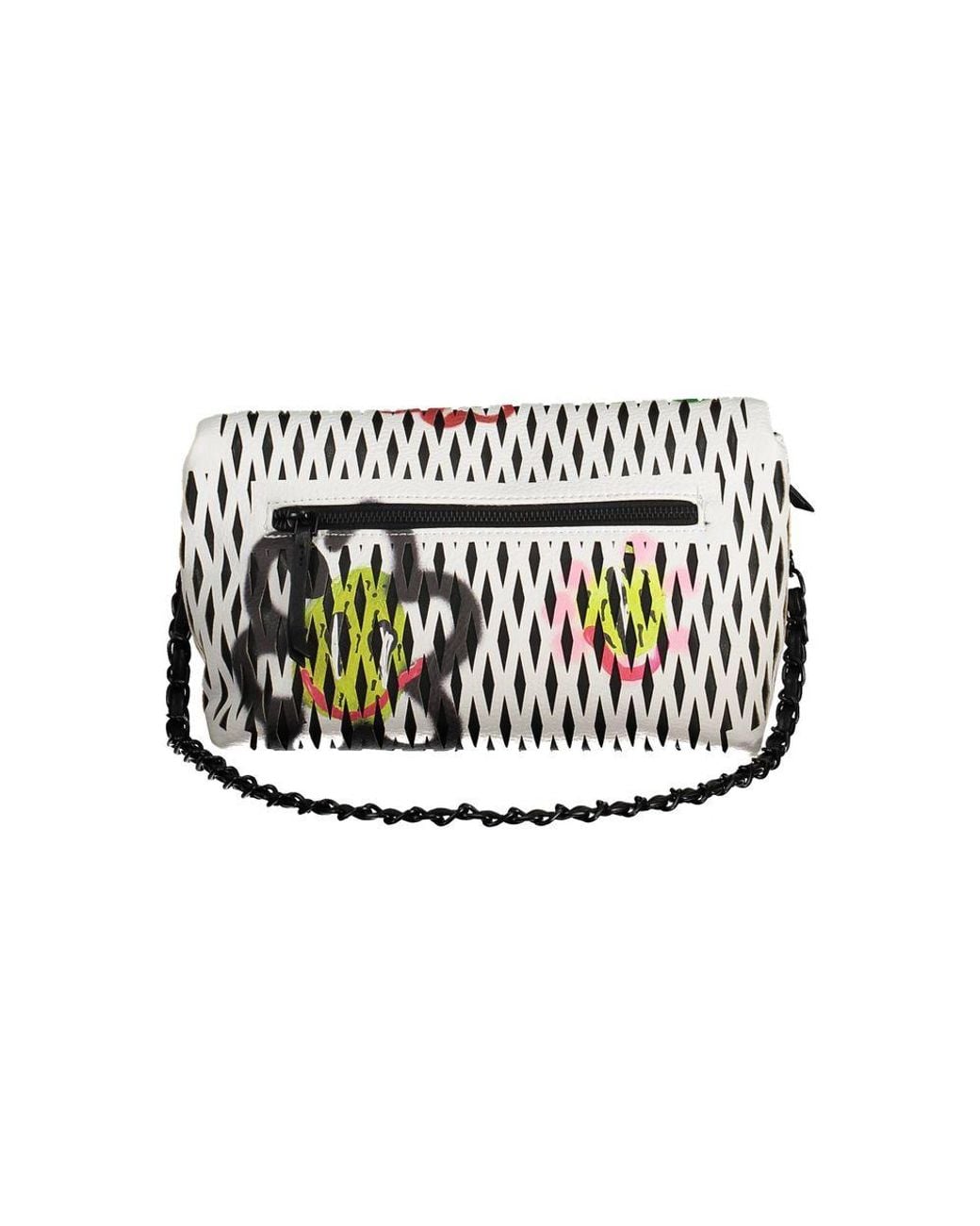 Desigual Green Graffiti Print Clutch Bag