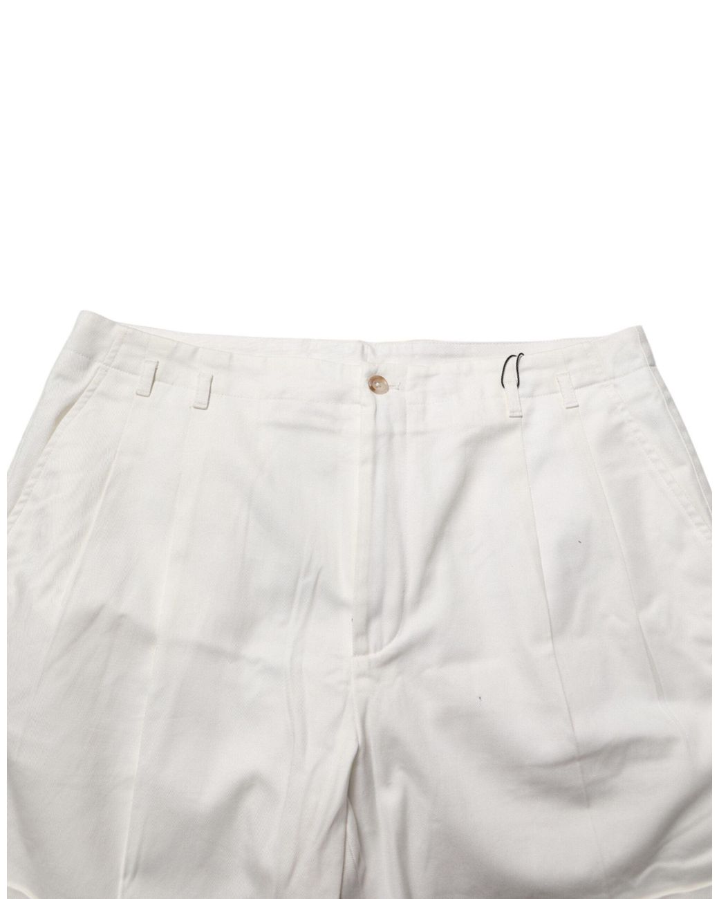 Dolce & Gabbana White Cotton Mid Waist Bermuda Shorts Co+01 for men