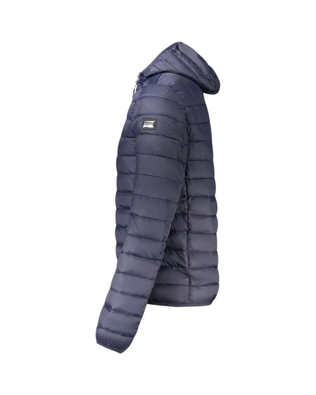 Roberto Cavalli Blue Padded Jacket Hooded Lightweight for men