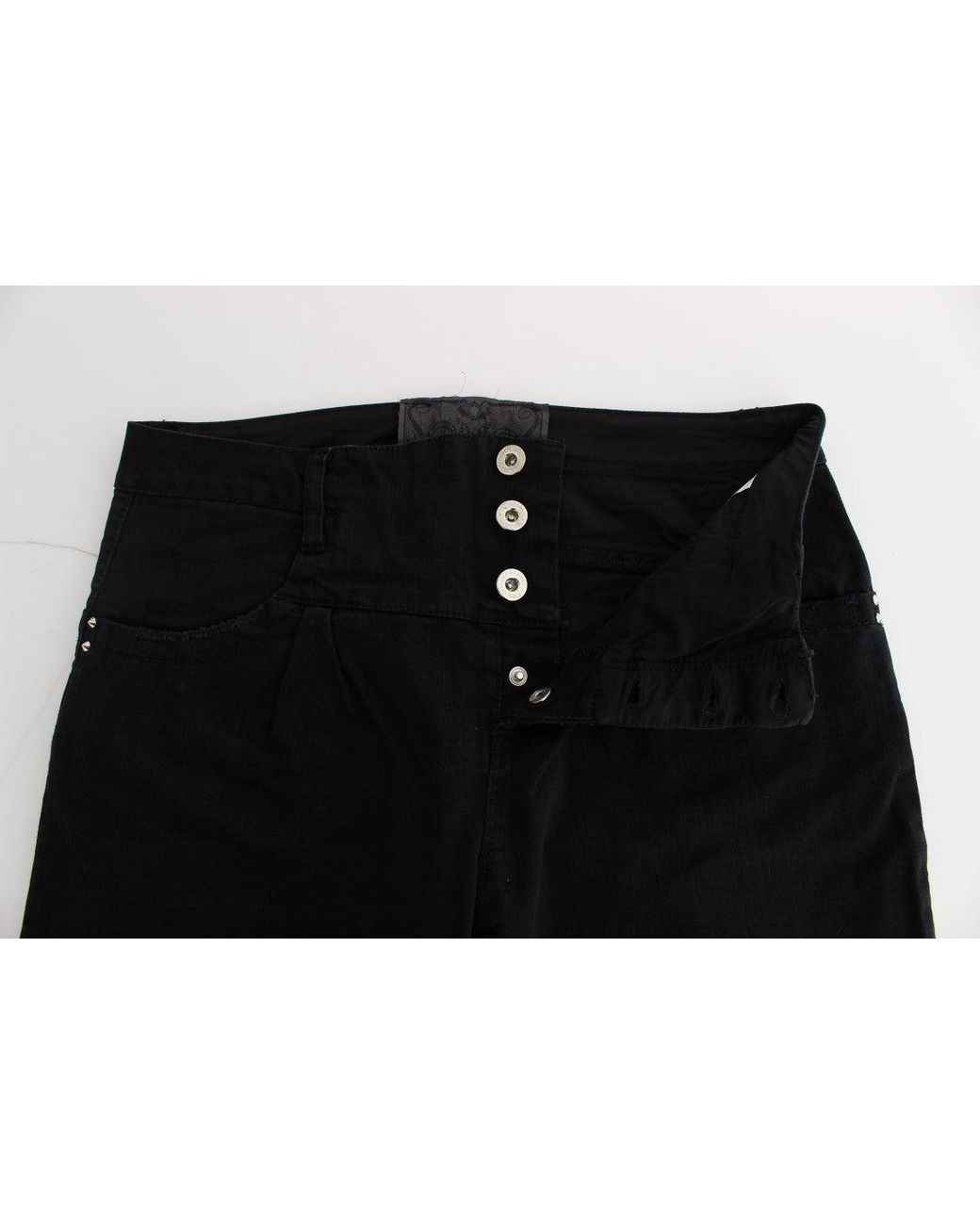 CoSTUME NATIONAL Black Cotton Slim Fit Cropped Jeans