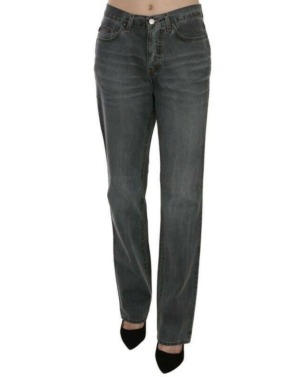 Just Cavalli Black Chic Mid Waist Straight Leg Jeans