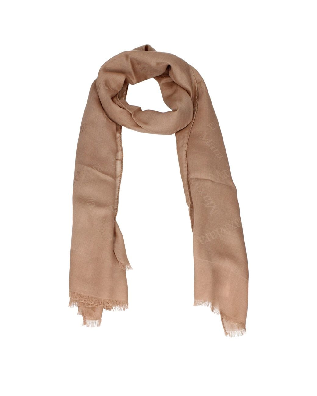 Max Mara Natural Pink Wool Foulard