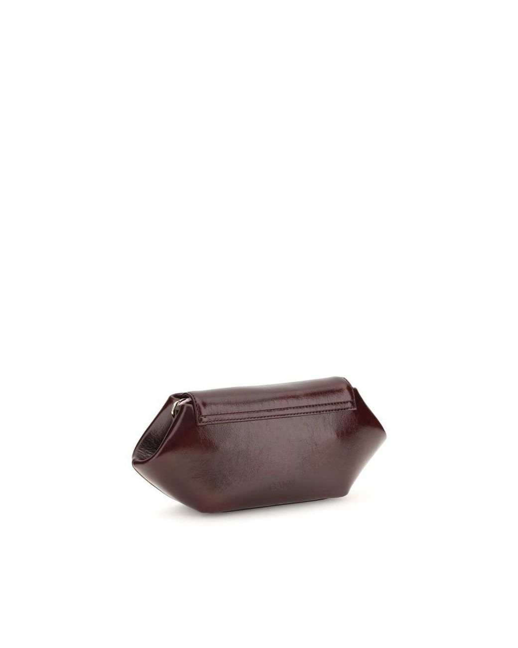 Ganni Brown Bordeaux Polyethylene Shoulder Bag