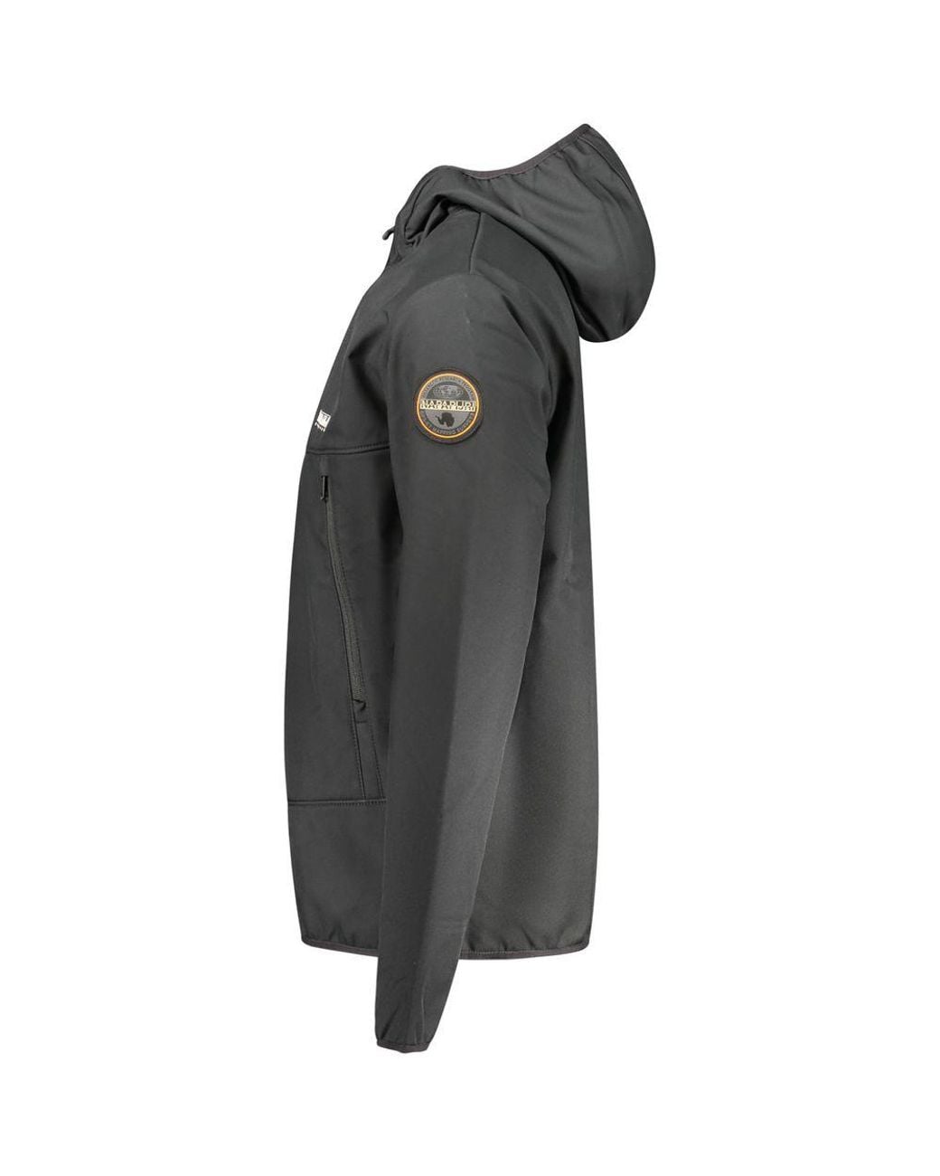 Napapijri Gray Black Polyester Shell Jacket for men