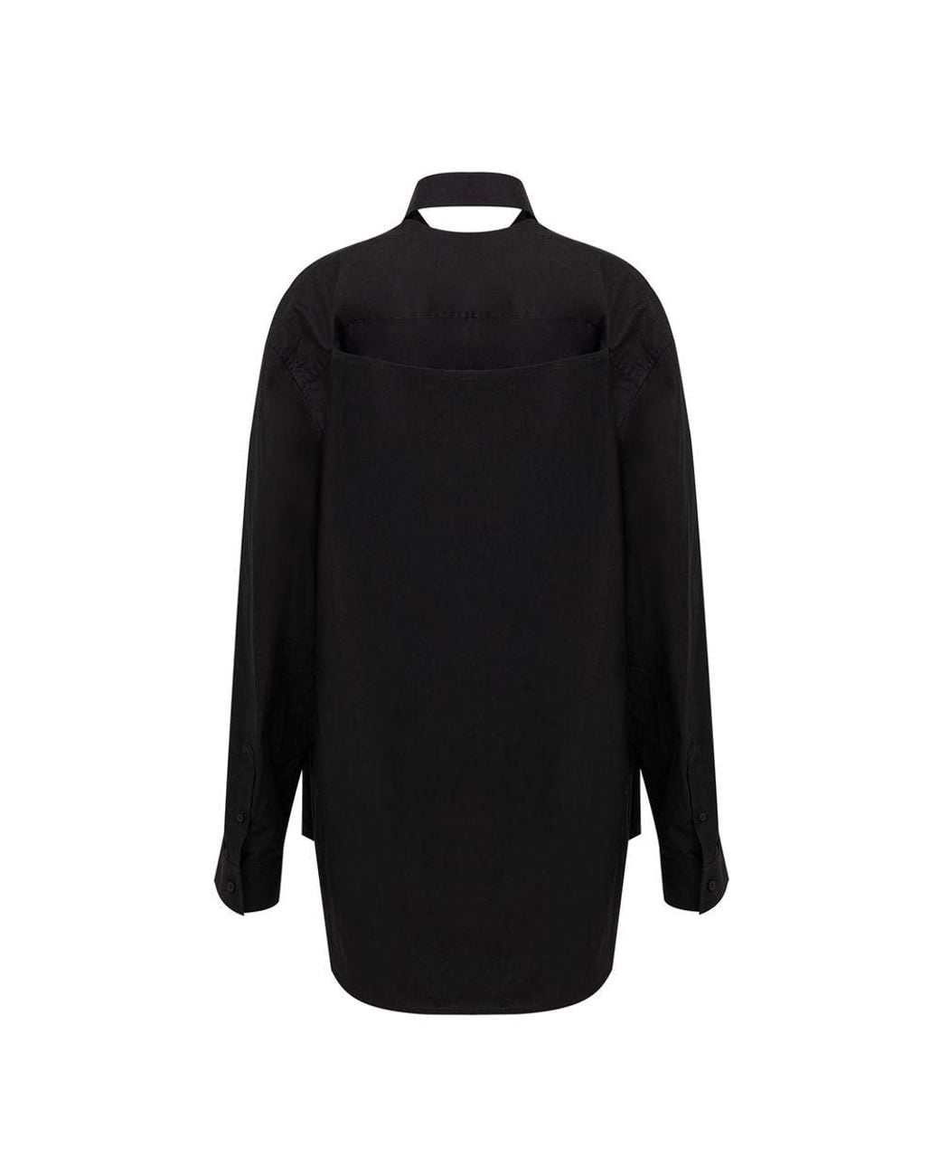 Balenciaga Black Abito Camicia Effetto Suspended
