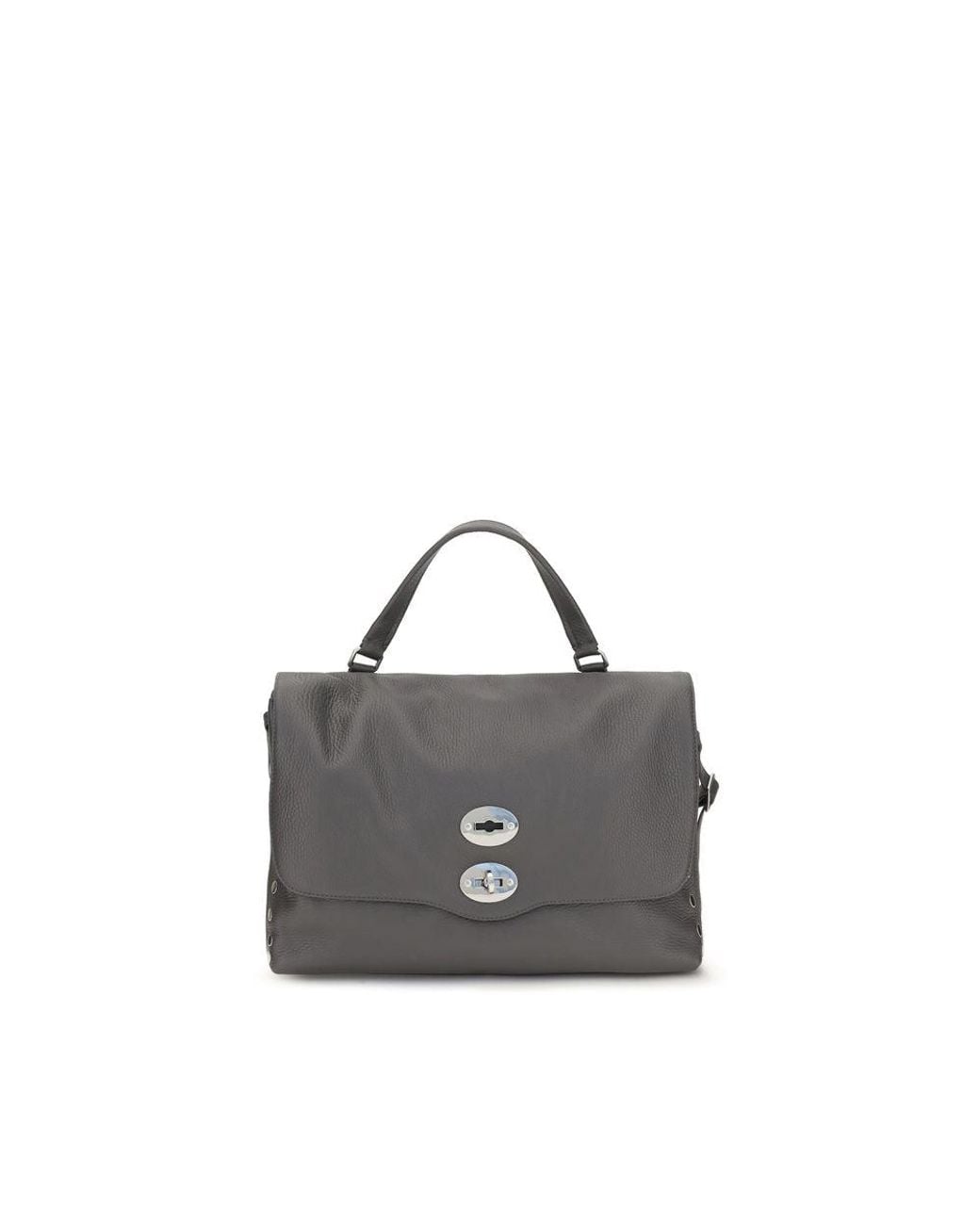Zanellato Gray Calf Leather Bos Taurus Shoulder Bag