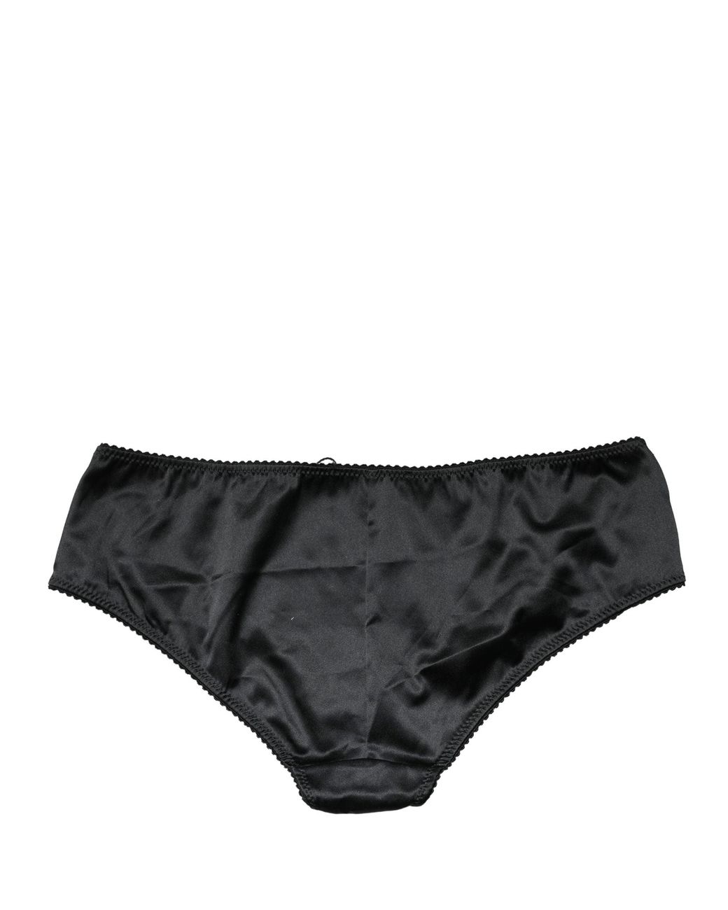 Dolce & Gabbana Black Silk Stretch Mid Waist Brief Panty Underwear