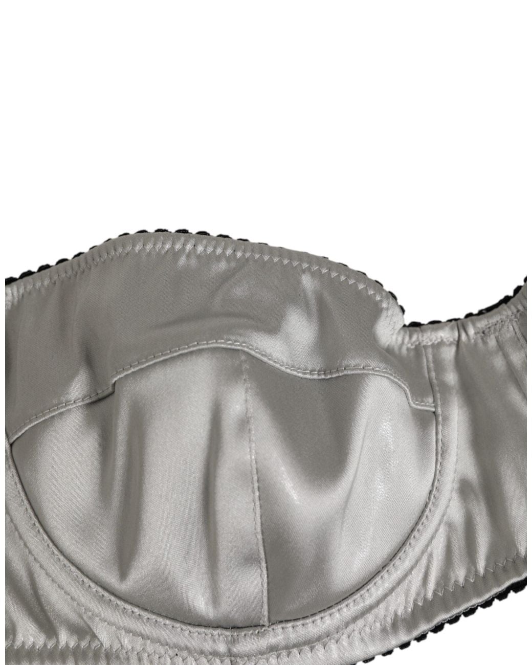 Dolce & Gabbana Metallic Acetate Stretch Balconcino Bra Underwear Clothing