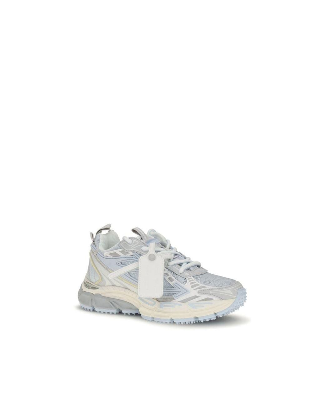 Off-White c/o Virgil Abloh White Gray Fabric Athletic Sneakers - Eu36/us6