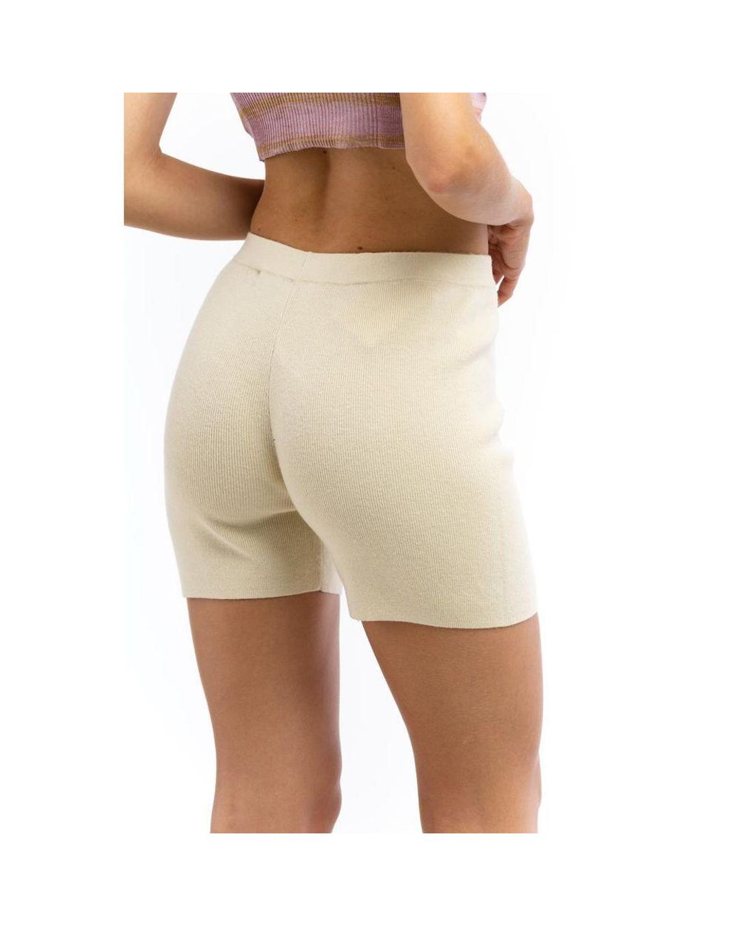 Patrizia Pepe Yellow Nylon Short And Mini Shorts