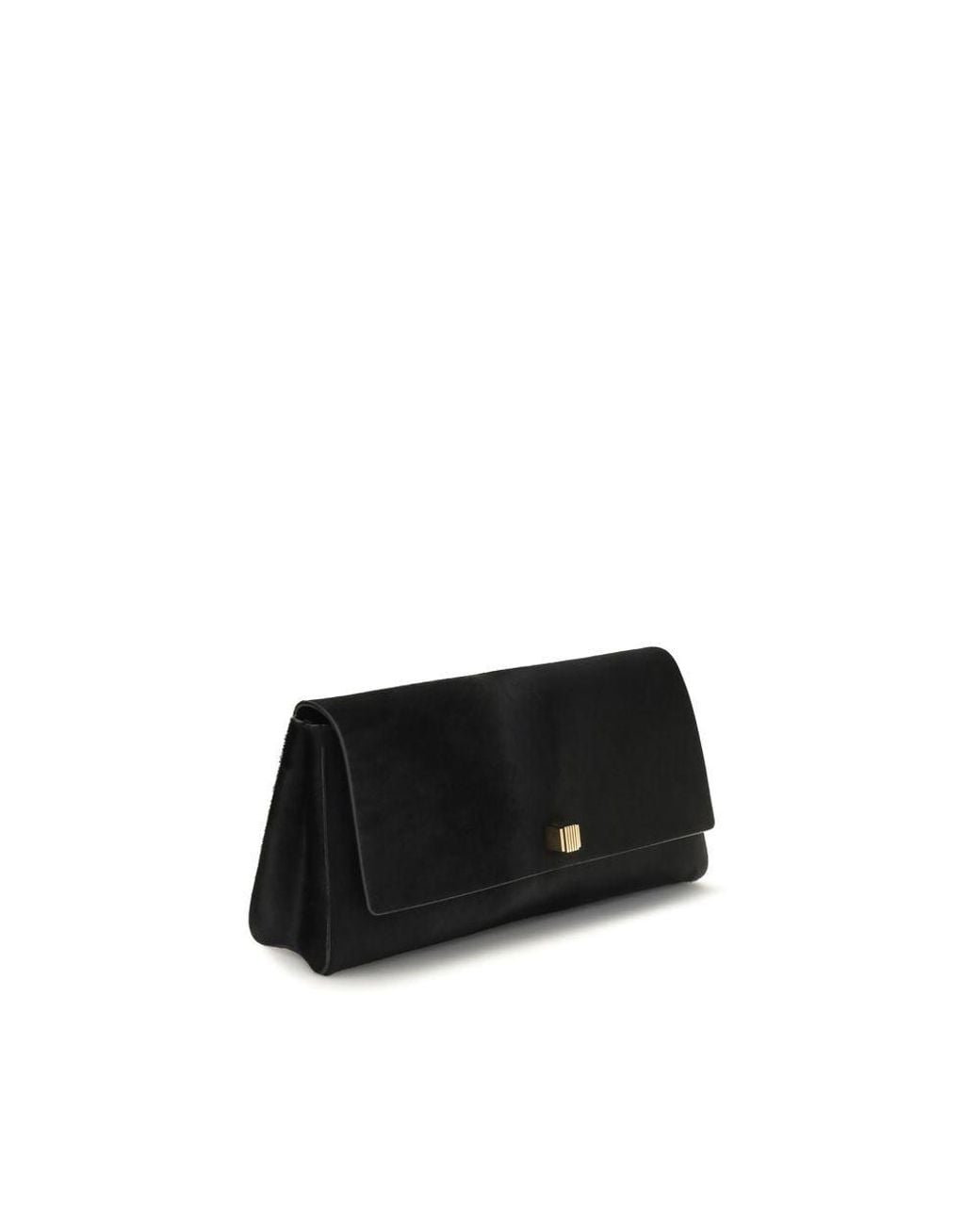 Khaite Black Calf Leather Bos Taurus Clutch Bag