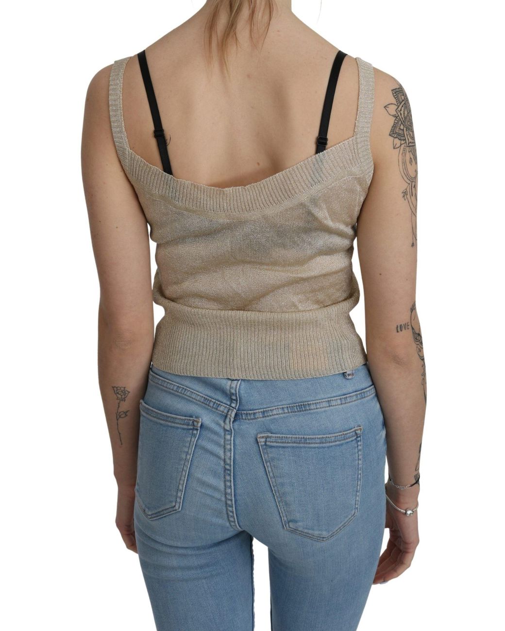 Byblos Blue Elegant Sleeveless Spaghetti Strap Tank