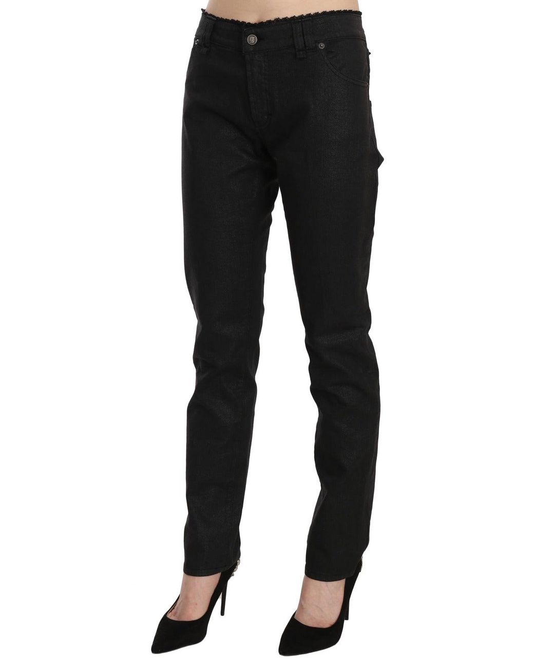 John Galliano Black Mid Waist Skinny Cotton Casual Denim Jeans