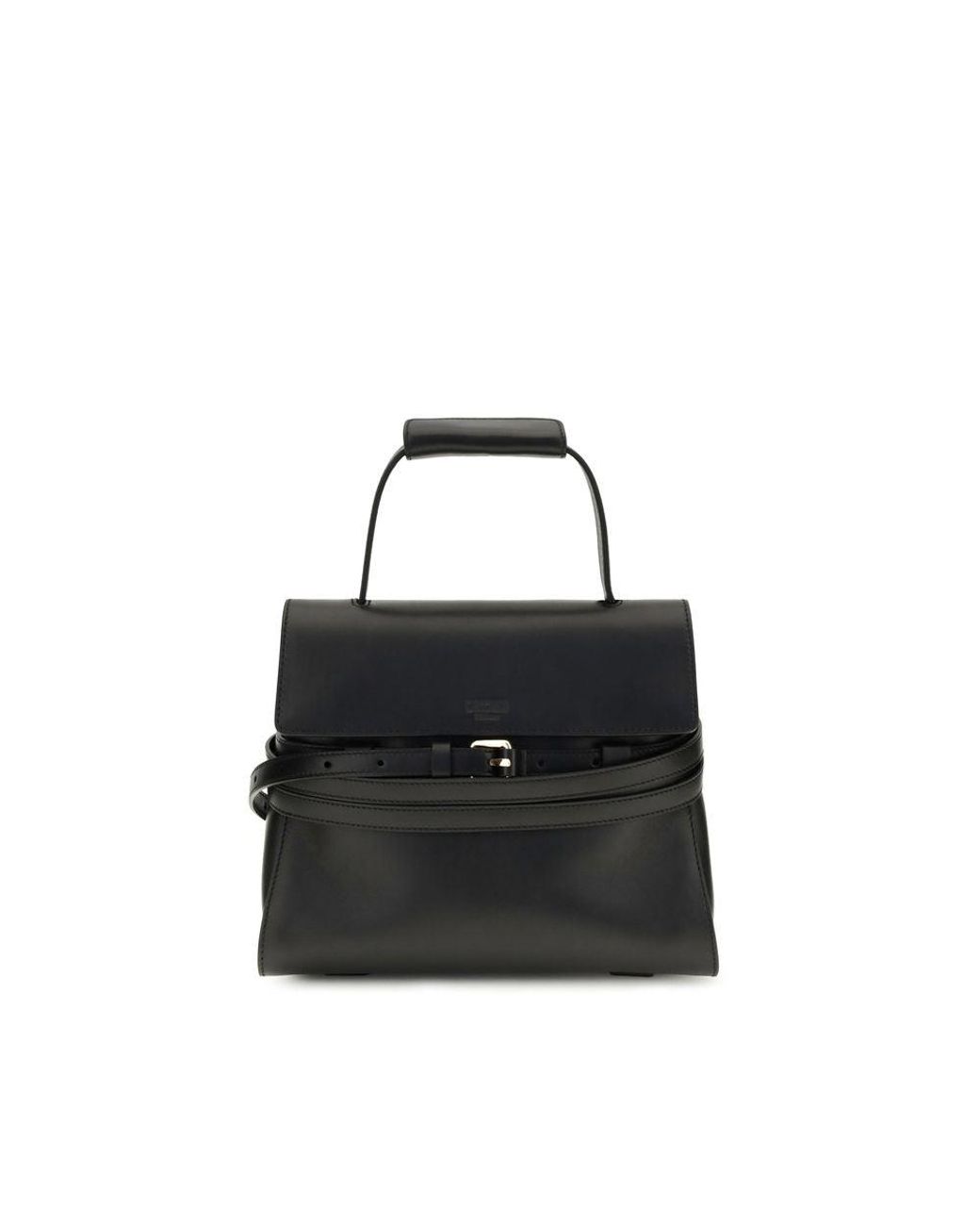 Moschino Black Calf Leather Bos Taurus Shoulder Bag