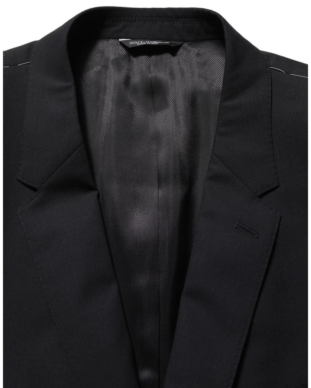 Dolce & Gabbana Black Wool Single Breasted Blazer Jacket for men