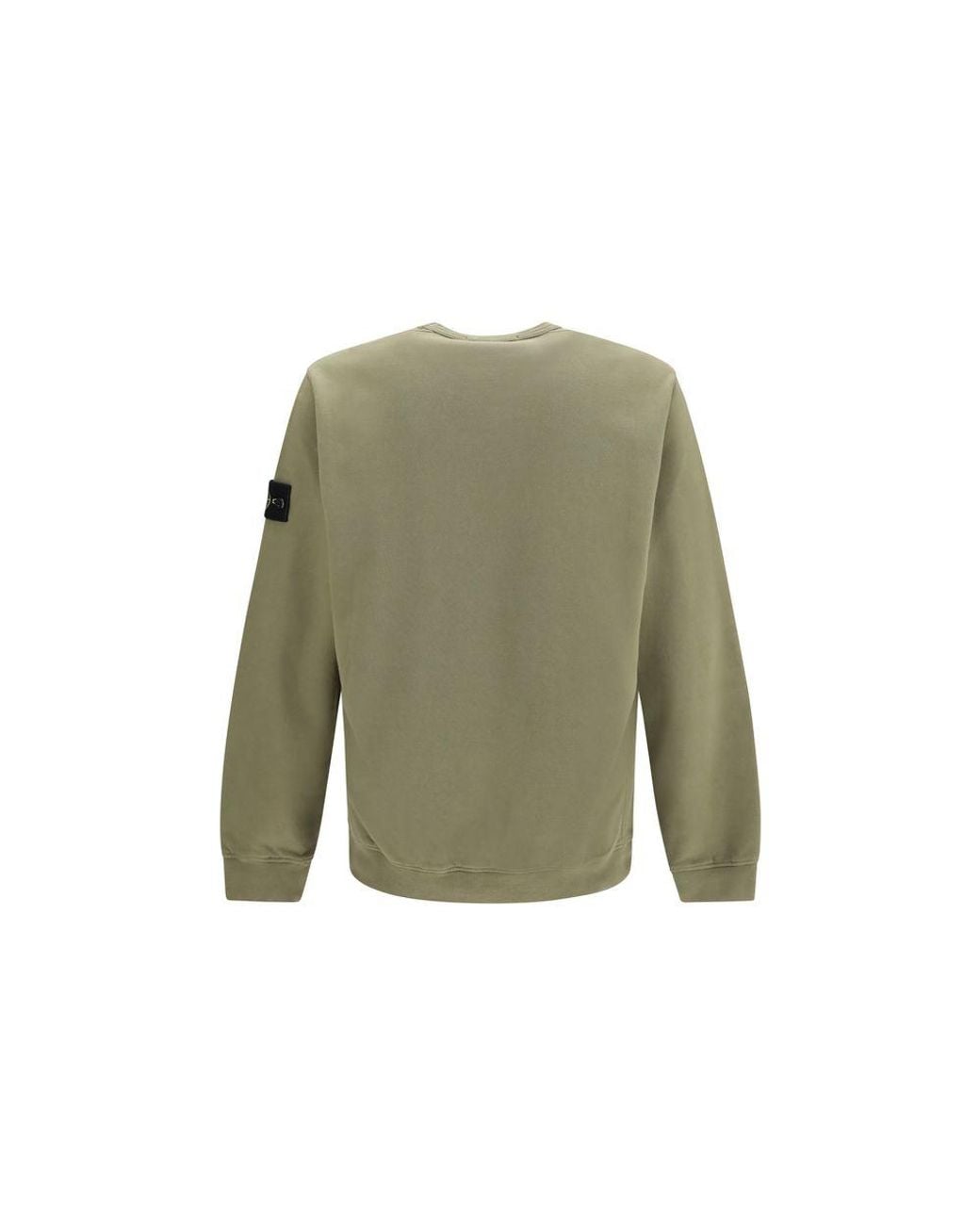 Stone Island Green Bicolor Cotton Sweatshirt for men