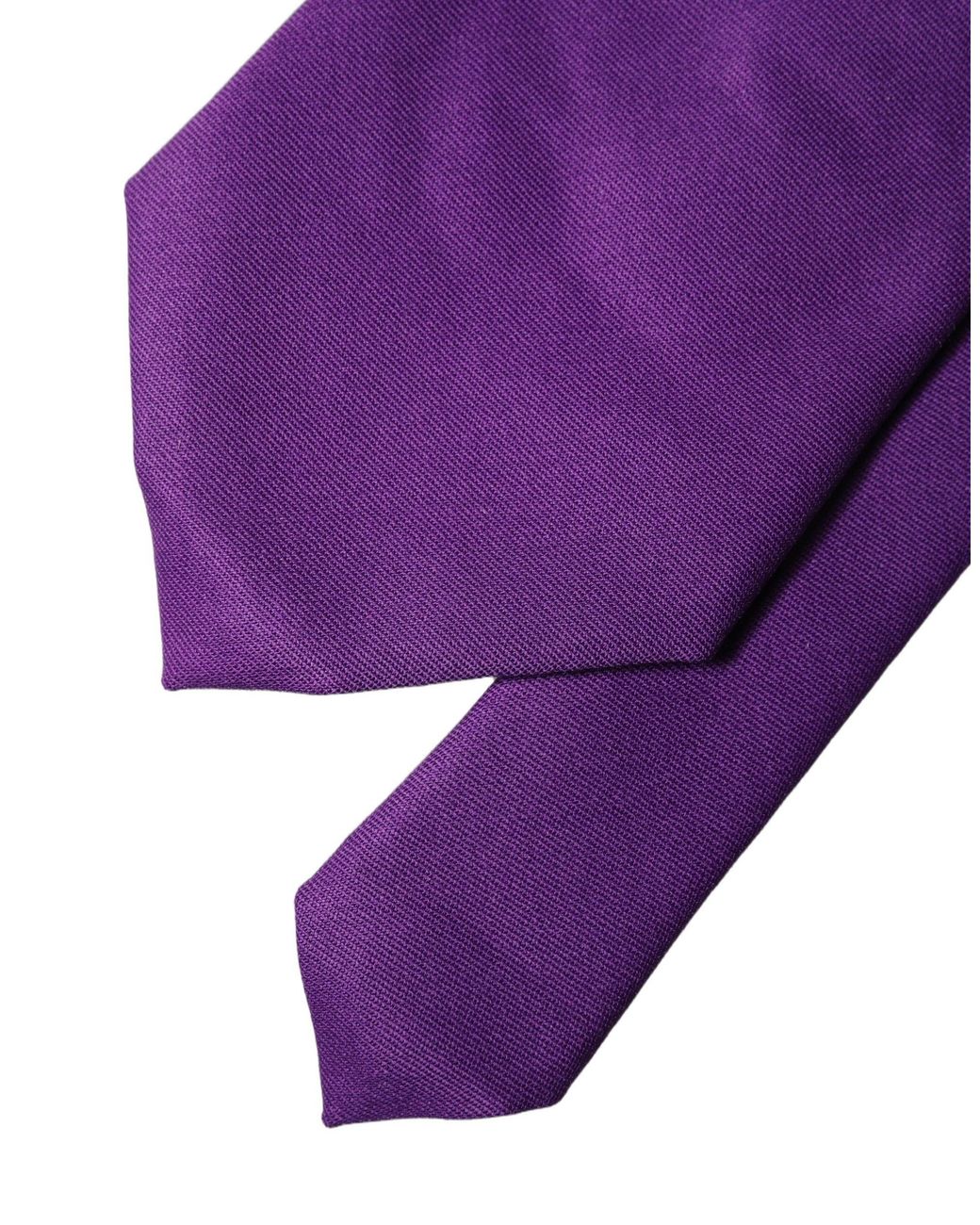 Dolce & Gabbana Purple Polyester Satin Adjustable Tied Necktie Tie Silk