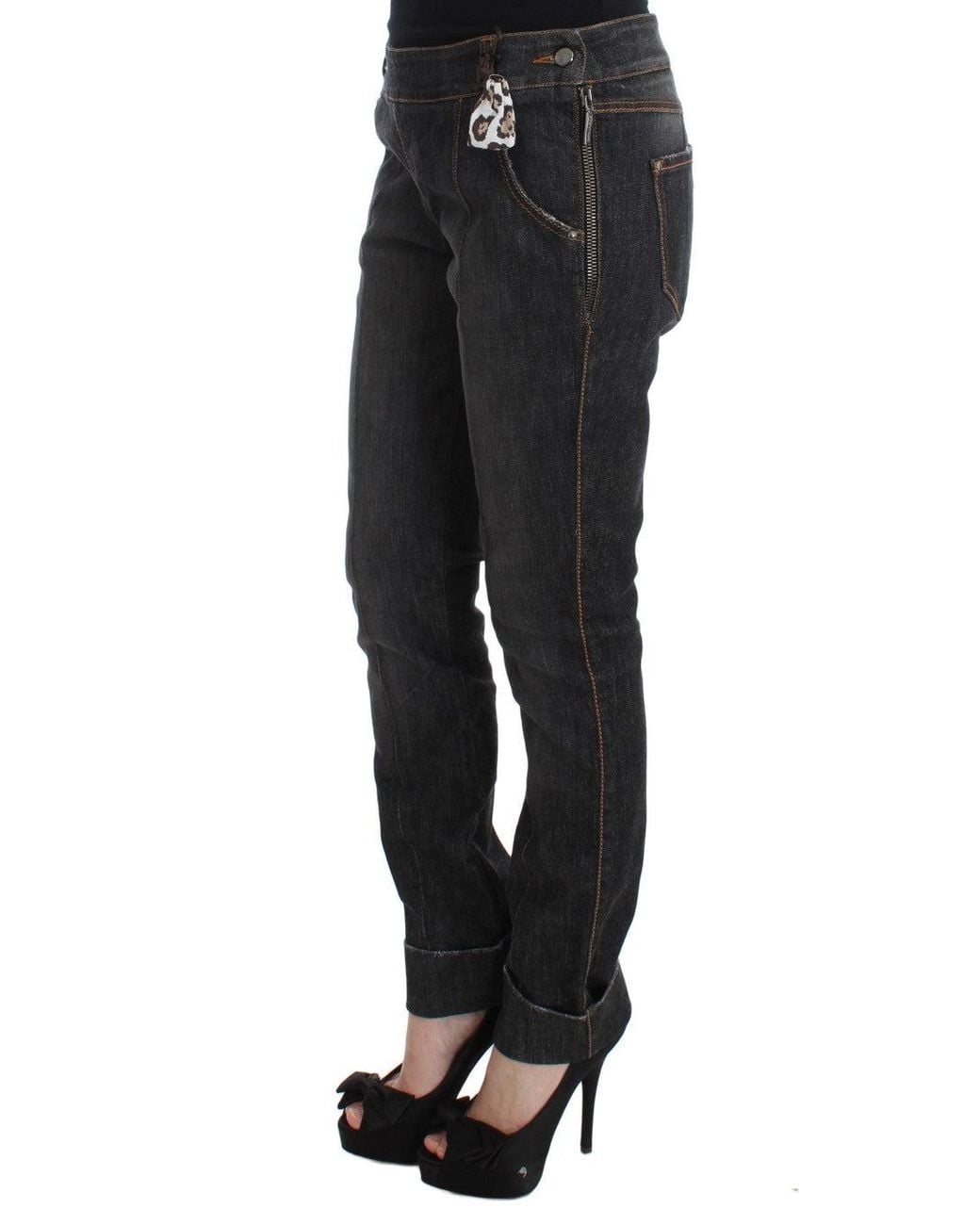 Ermanno Scervino Black Cotton Slim Fit Jeans