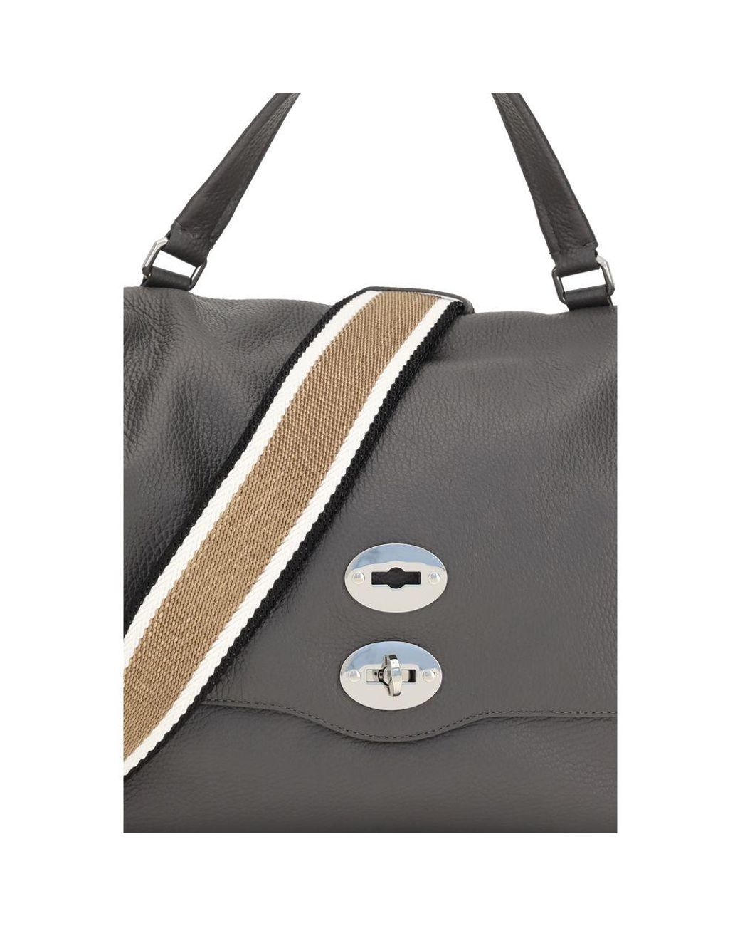 Zanellato Gray Calf Leather Bos Taurus Shoulder Bag