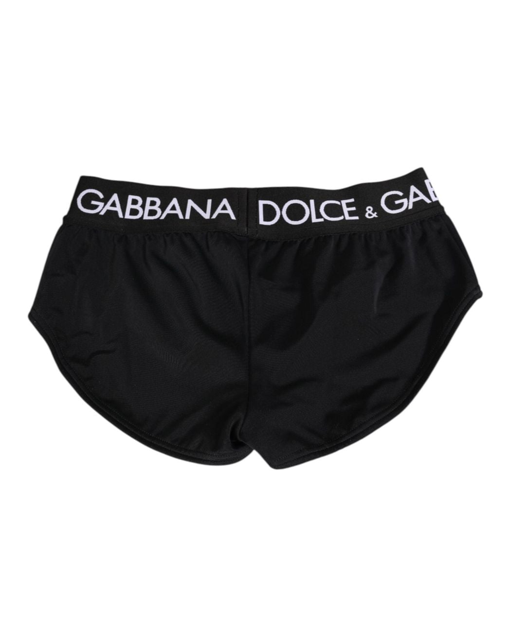 Dolce & Gabbana Black Nylon Logo Waistband Shorts Underwear Elastane