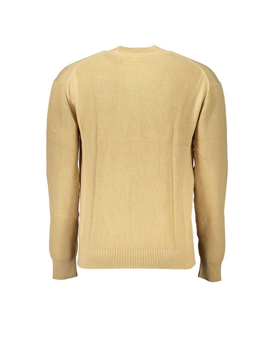 Calvin Klein Natural Chic Beige Crew Neck Cotton Sweater for men