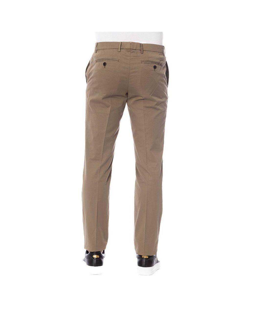 Trussardi Natural Brown Cotton Men Trouser for men
