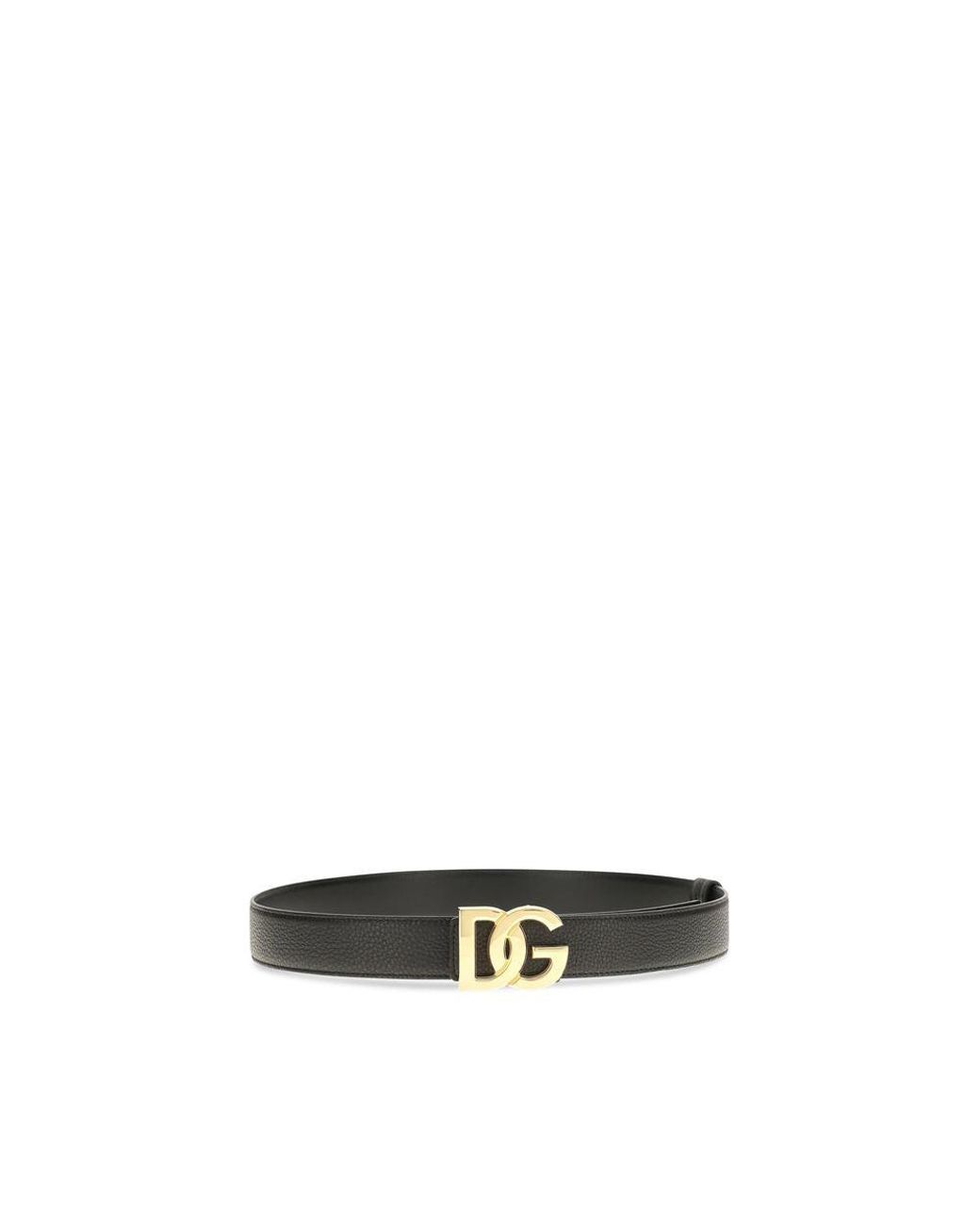 Dolce & Gabbana Black Calf Leather Bos Taurus Regular Belt for men
