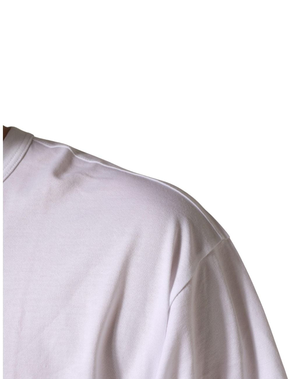 Dolce & Gabbana White Cotton Short Sleeves Crew Neck T for men