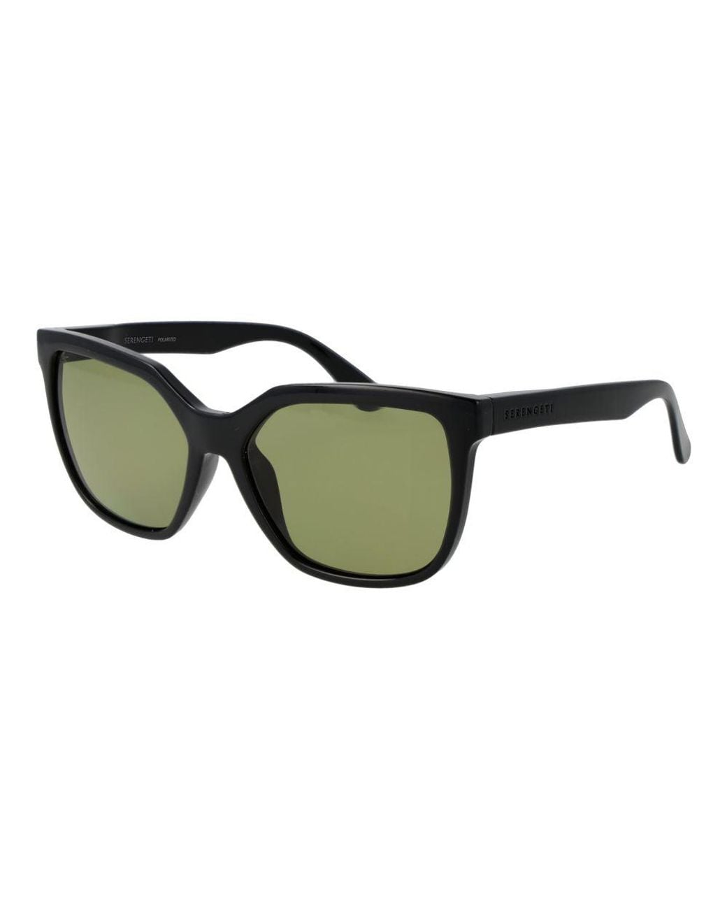 Serengeti Green Black Plastic Sunglasses
