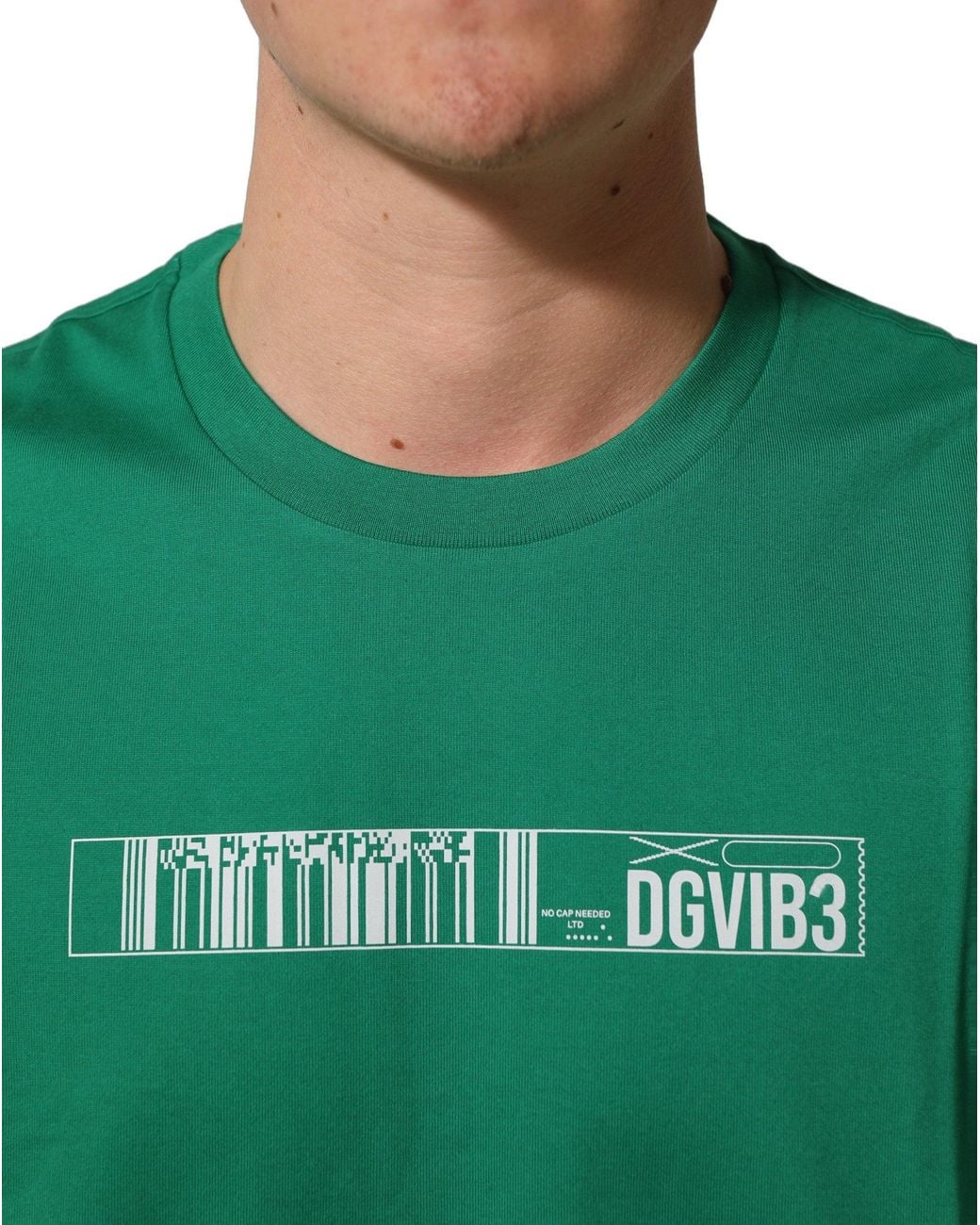 Dolce & Gabbana Green Cotton Dgvib3 Print Crew Neck T for men